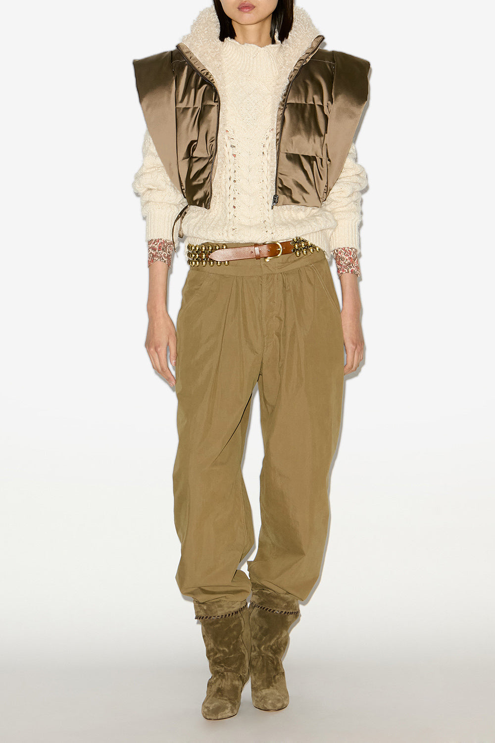 Wendbare weste hoodiali ohne ärmel - Khaki - Woman - 2