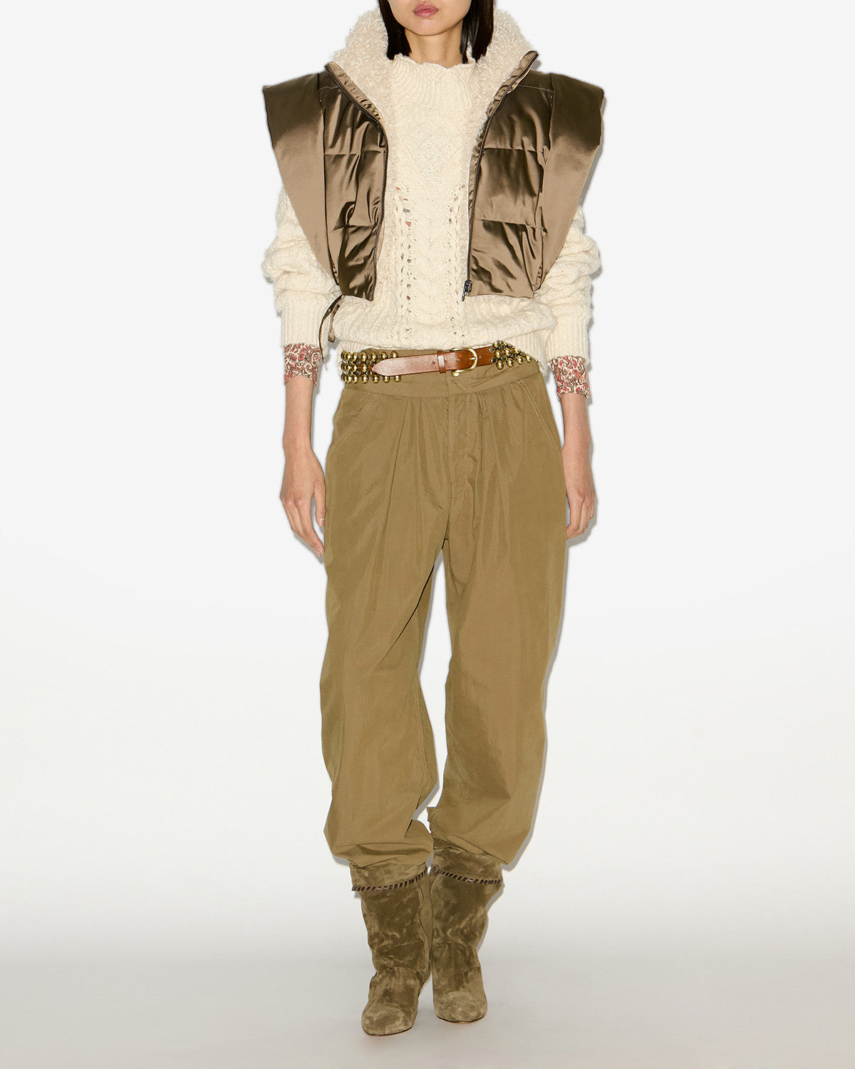 Wendbare weste hoodiali ohne ärmel - Khaki - Woman - 1