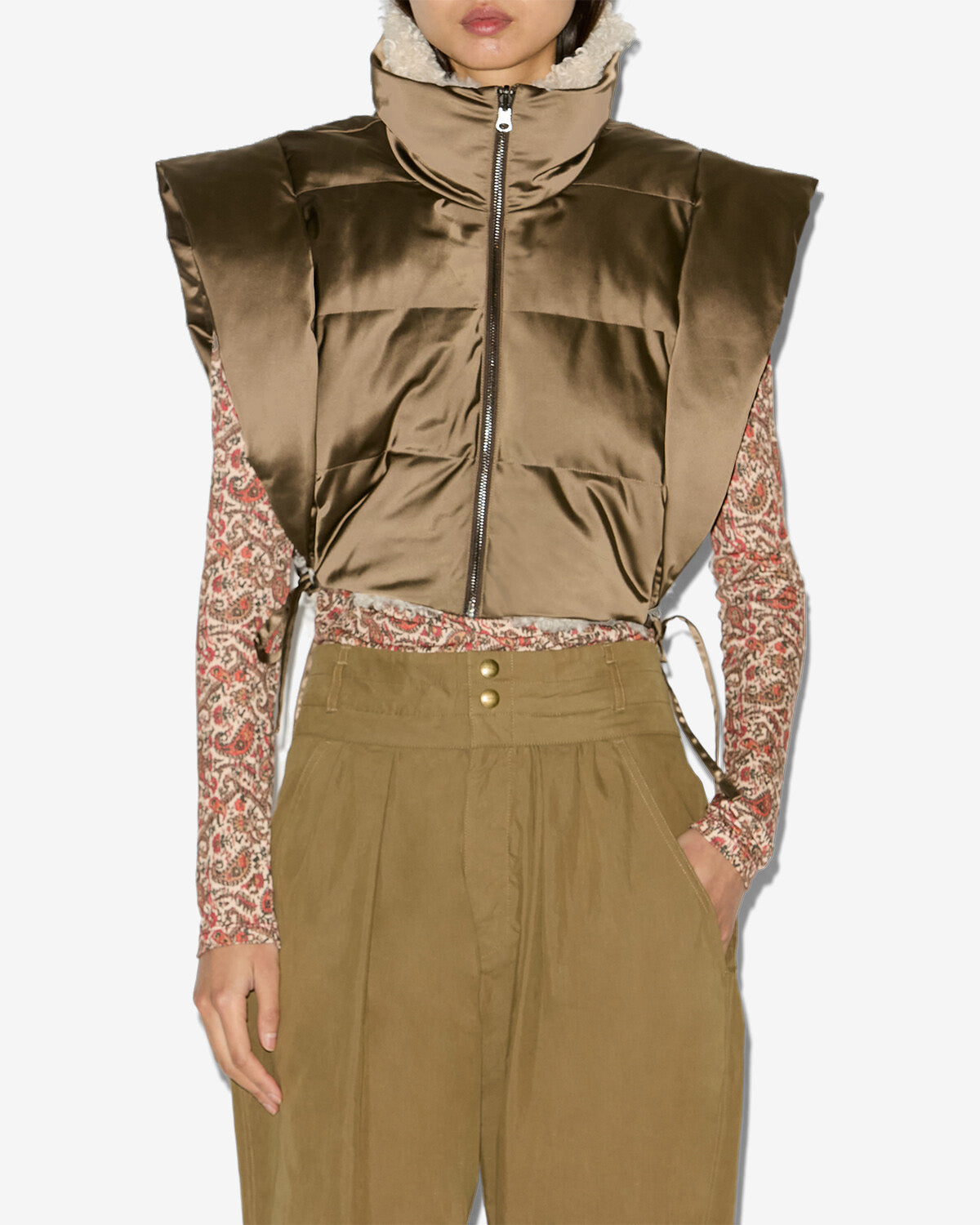 Wendbare weste hoodiali ohne ärmel - Khaki - Woman - 3