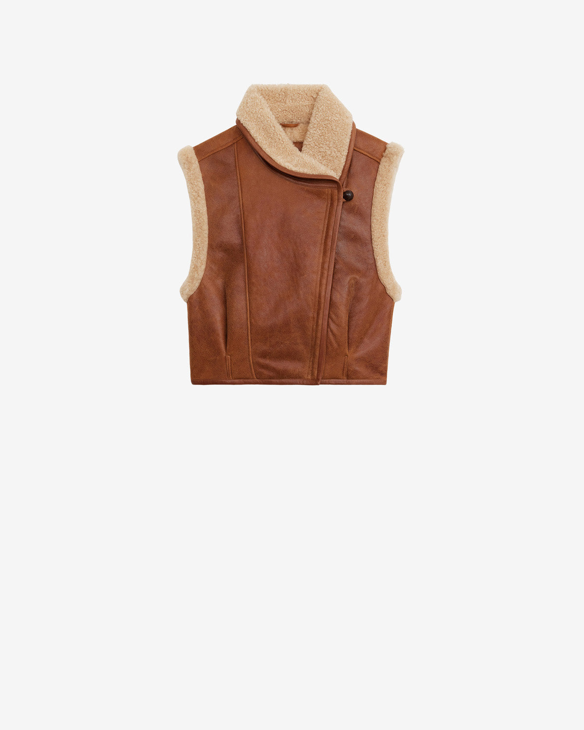 Alime shearling vest - Cognac - Woman - 5