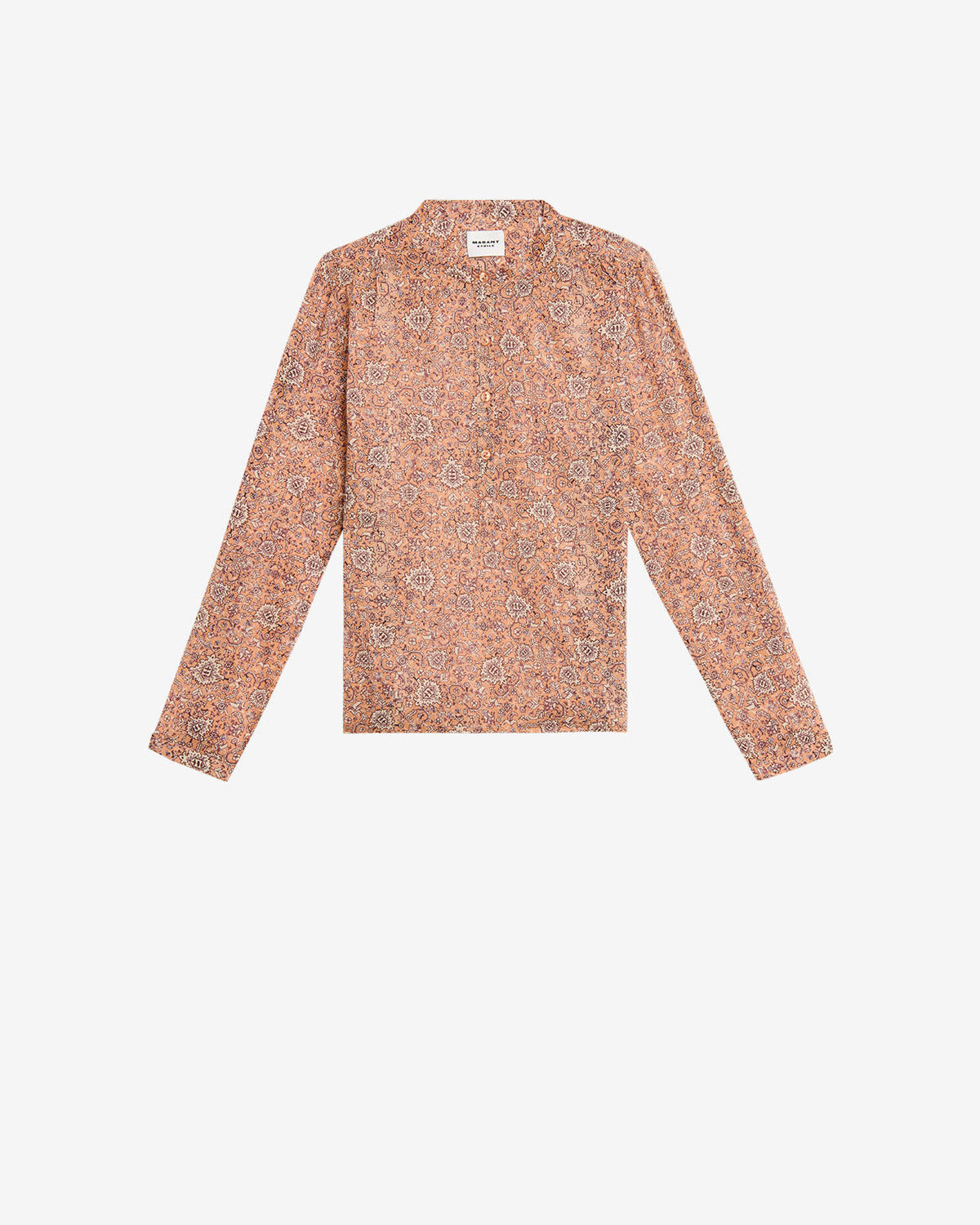Maria printed cotton voile blouse - Orange - Woman - 5