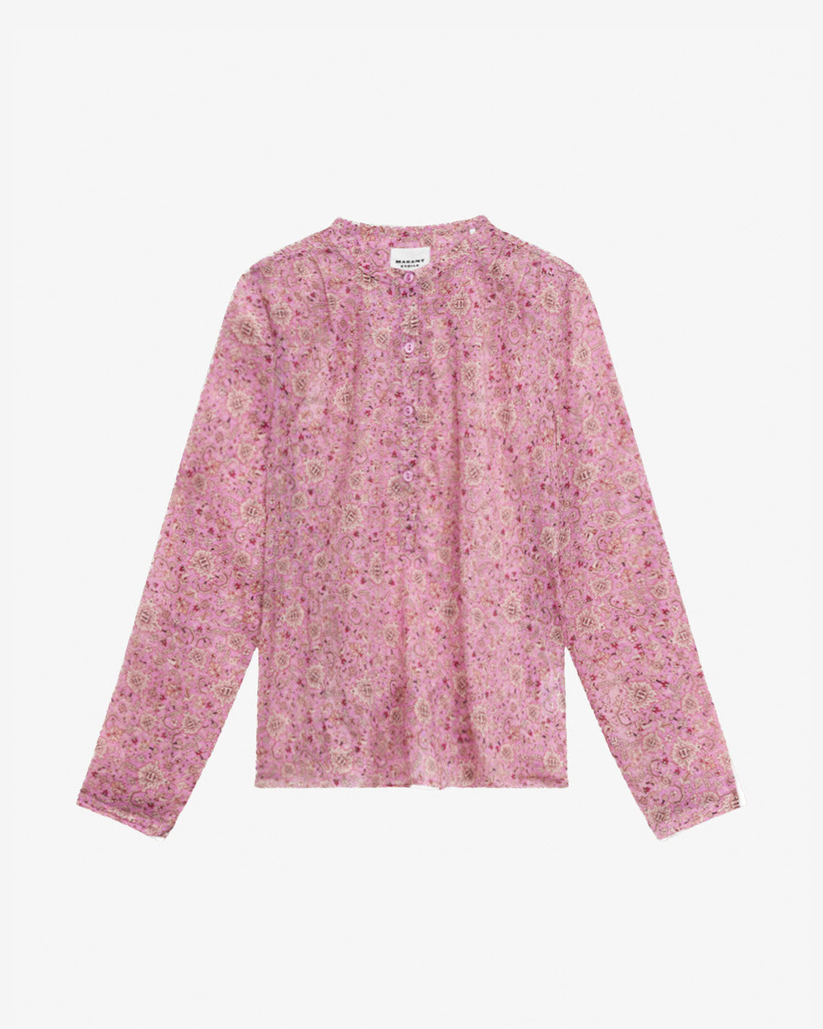 Blouse maria en voile de coton imprimé - Rose - Woman - 5