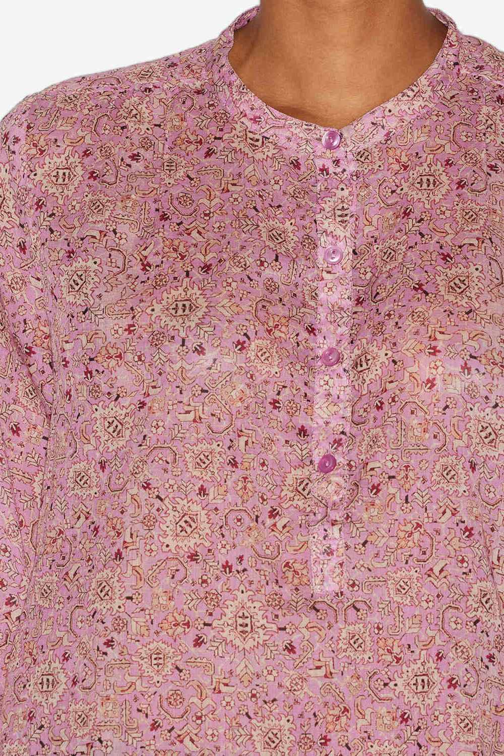 Maria プリント入り コットンボイル製 ブラウス - ピンク - Woman - 3