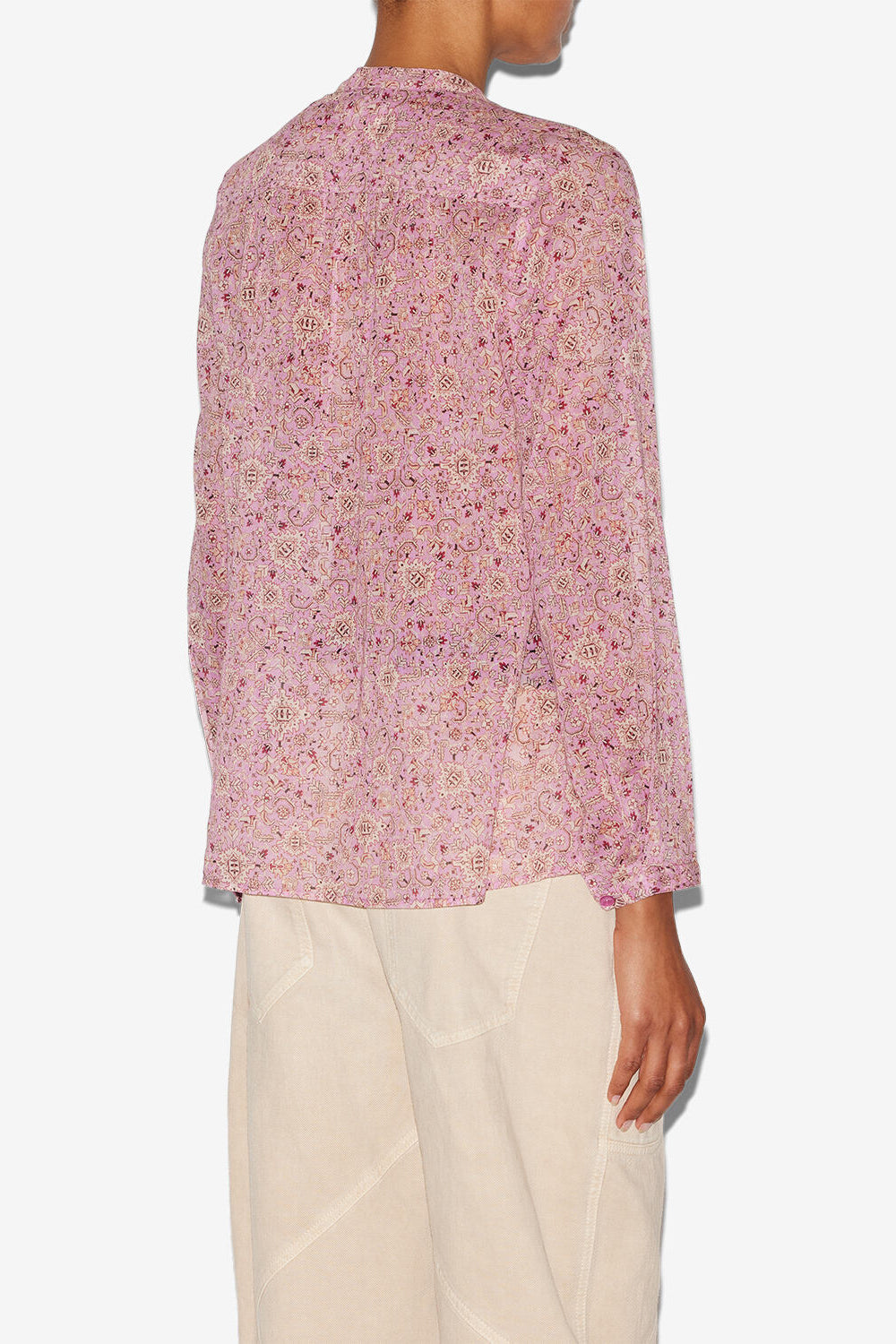 Maria プリント入り コットンボイル製 ブラウス - ピンク - Woman - 5