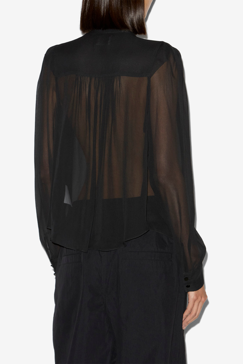 Blusa noeline en crepé estampado - Negro - Woman - 5