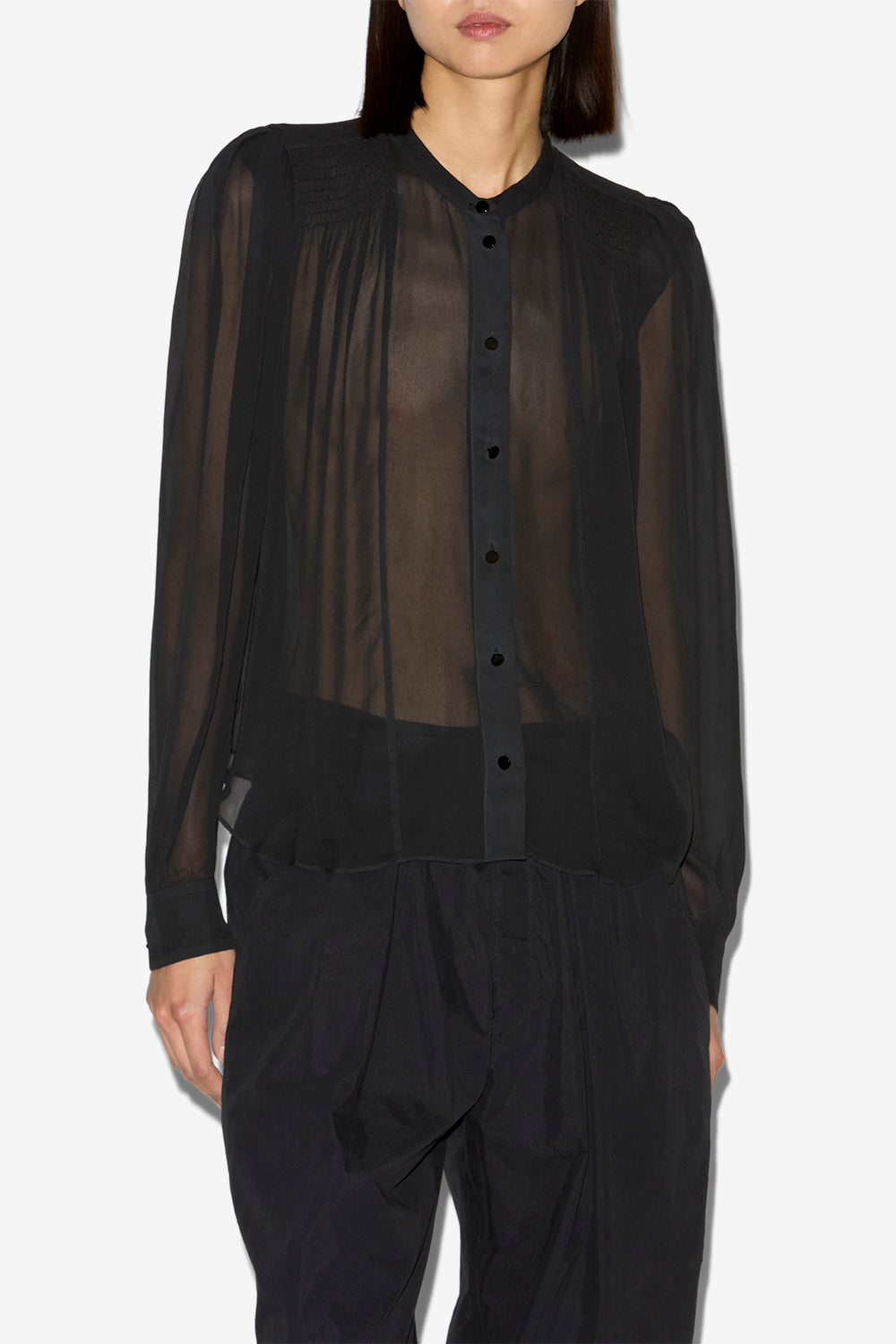 Blusa noeline en crepé estampado - Negro - Woman - 4