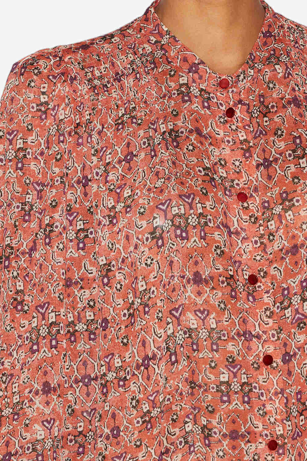 Noeline 프린트 크레이프 블라우스 - 주황색 - Woman - 3
