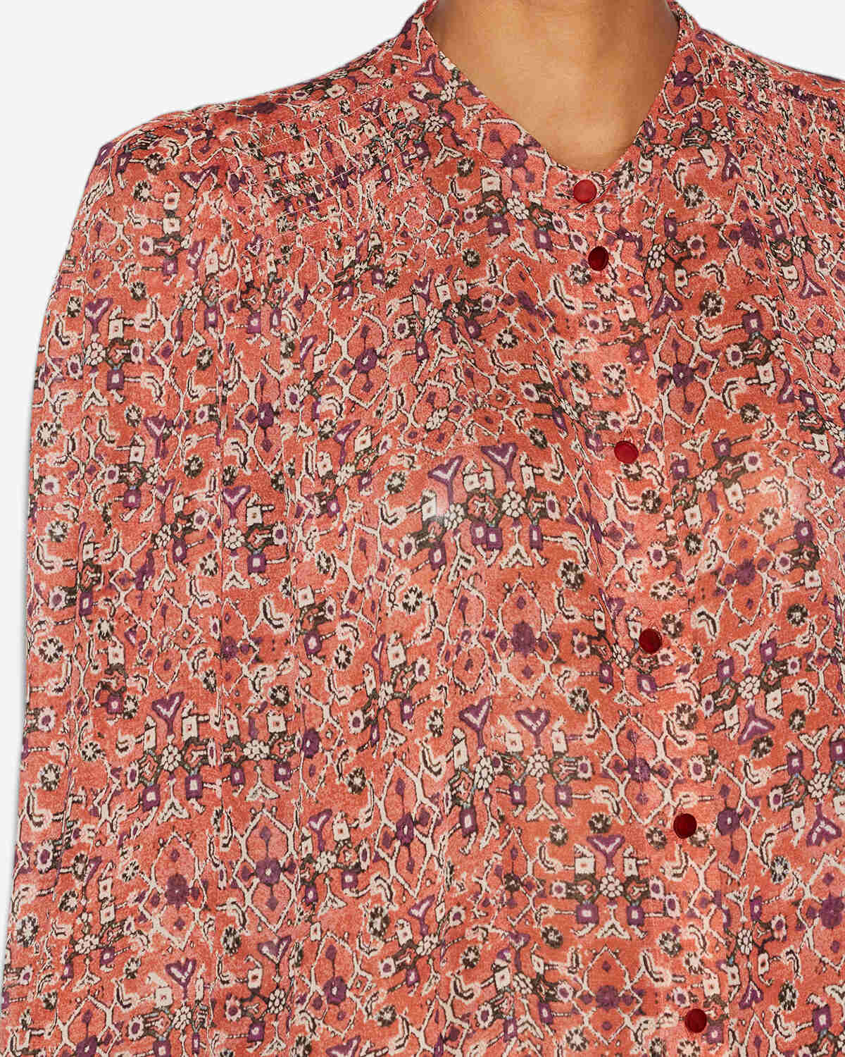 Noeline printed crepe blouse - Orange - Woman - 2