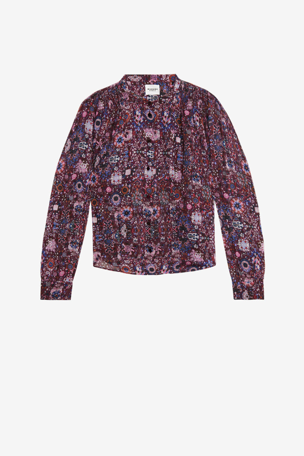 Blusa noeline en crepé estampado - Plum - Woman - 1