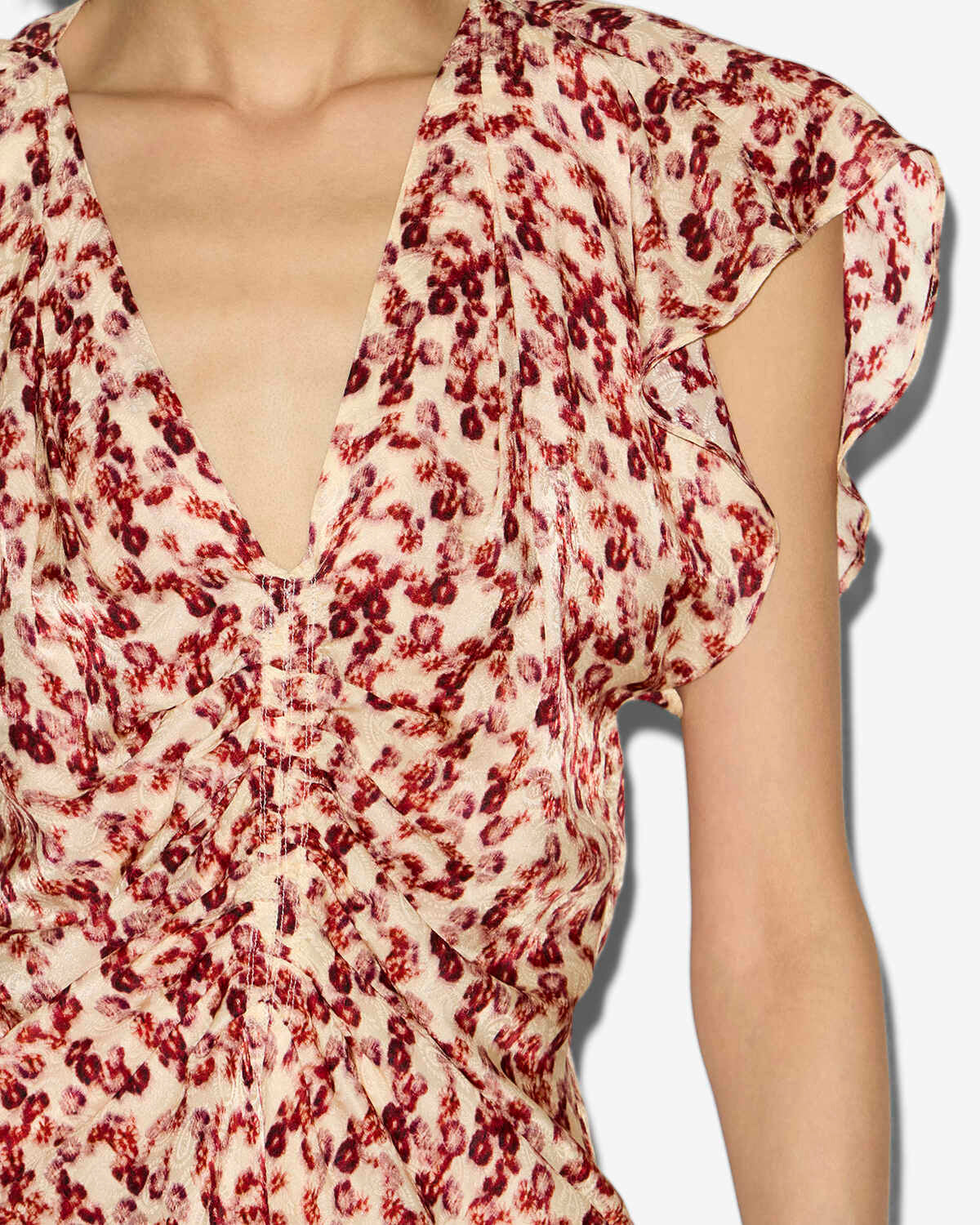 Top fluido lonea in jacquard con motivo - Garnet - Woman - 2