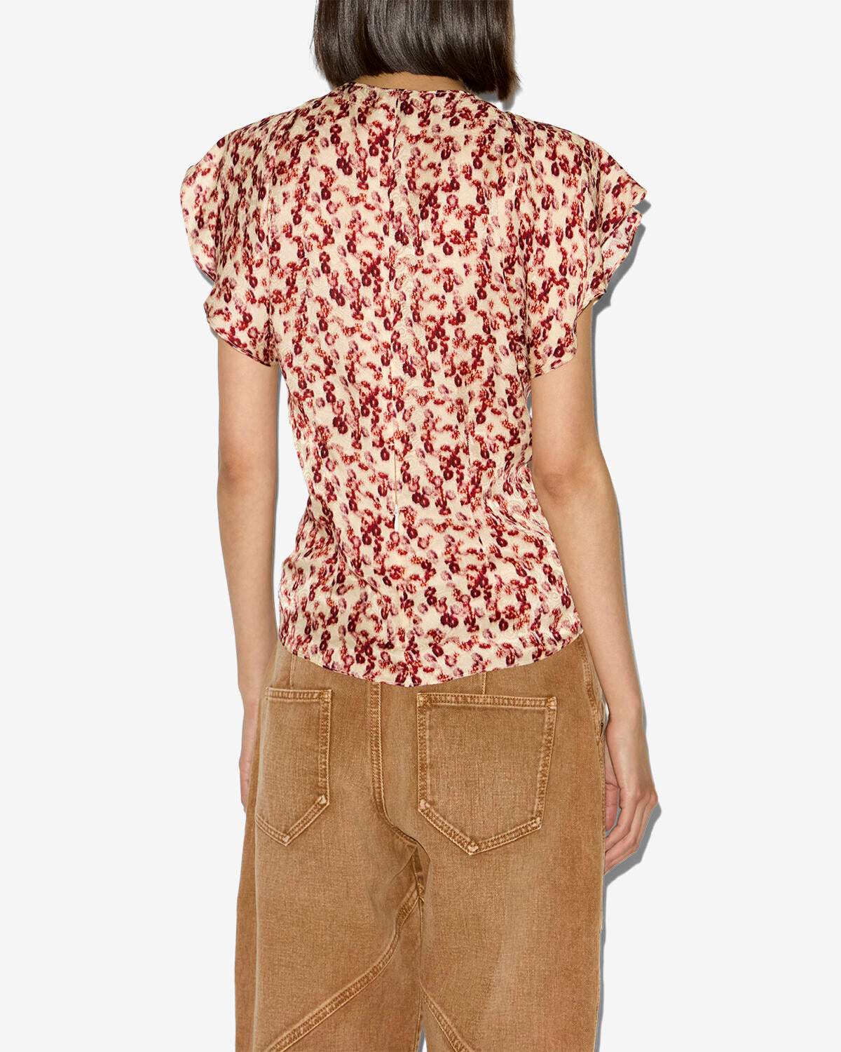 Top fluido lonea in jacquard con motivo - Garnet - Woman - 4