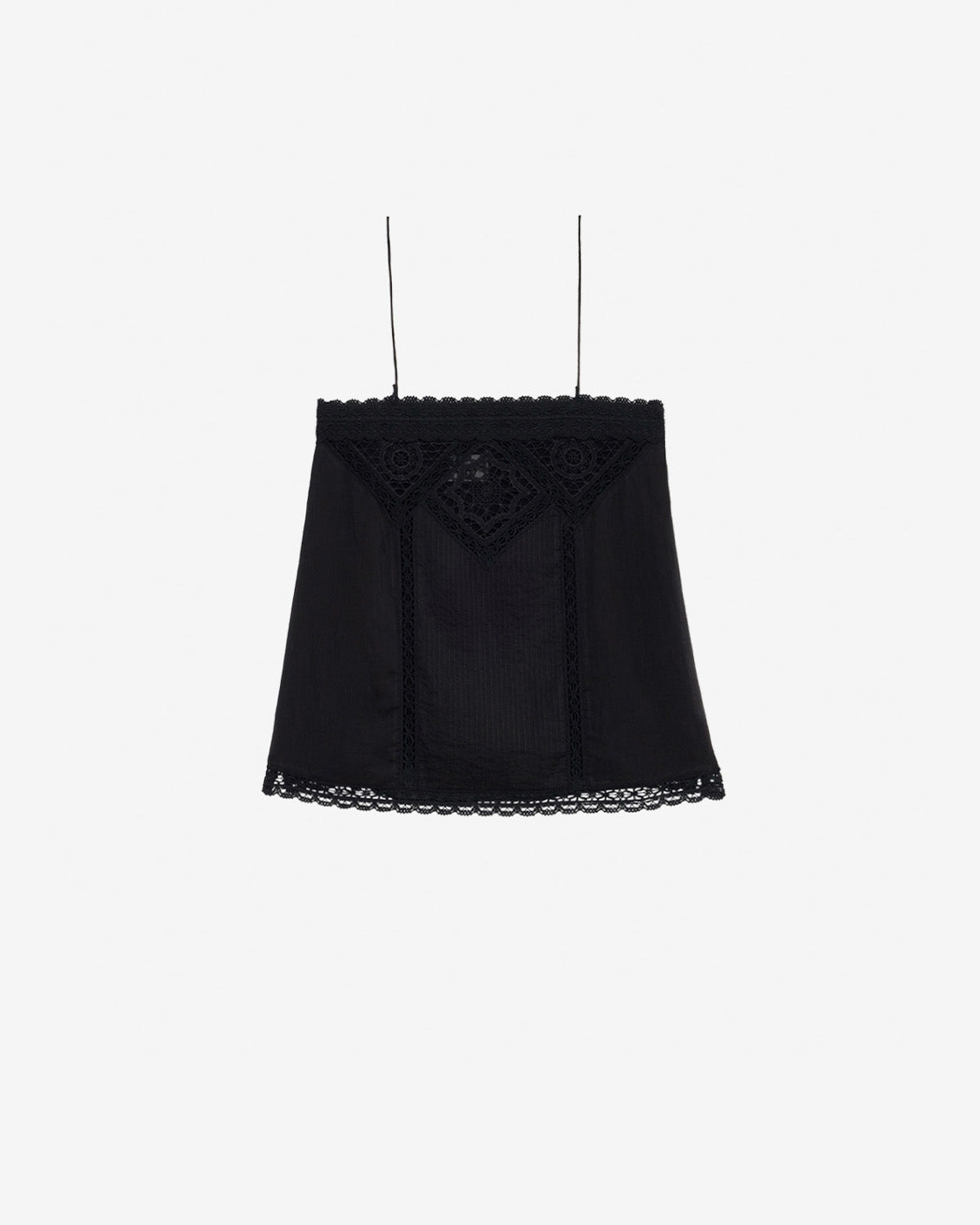 Top con spalline gaelia in voile di cotone - Nero - Woman - 5