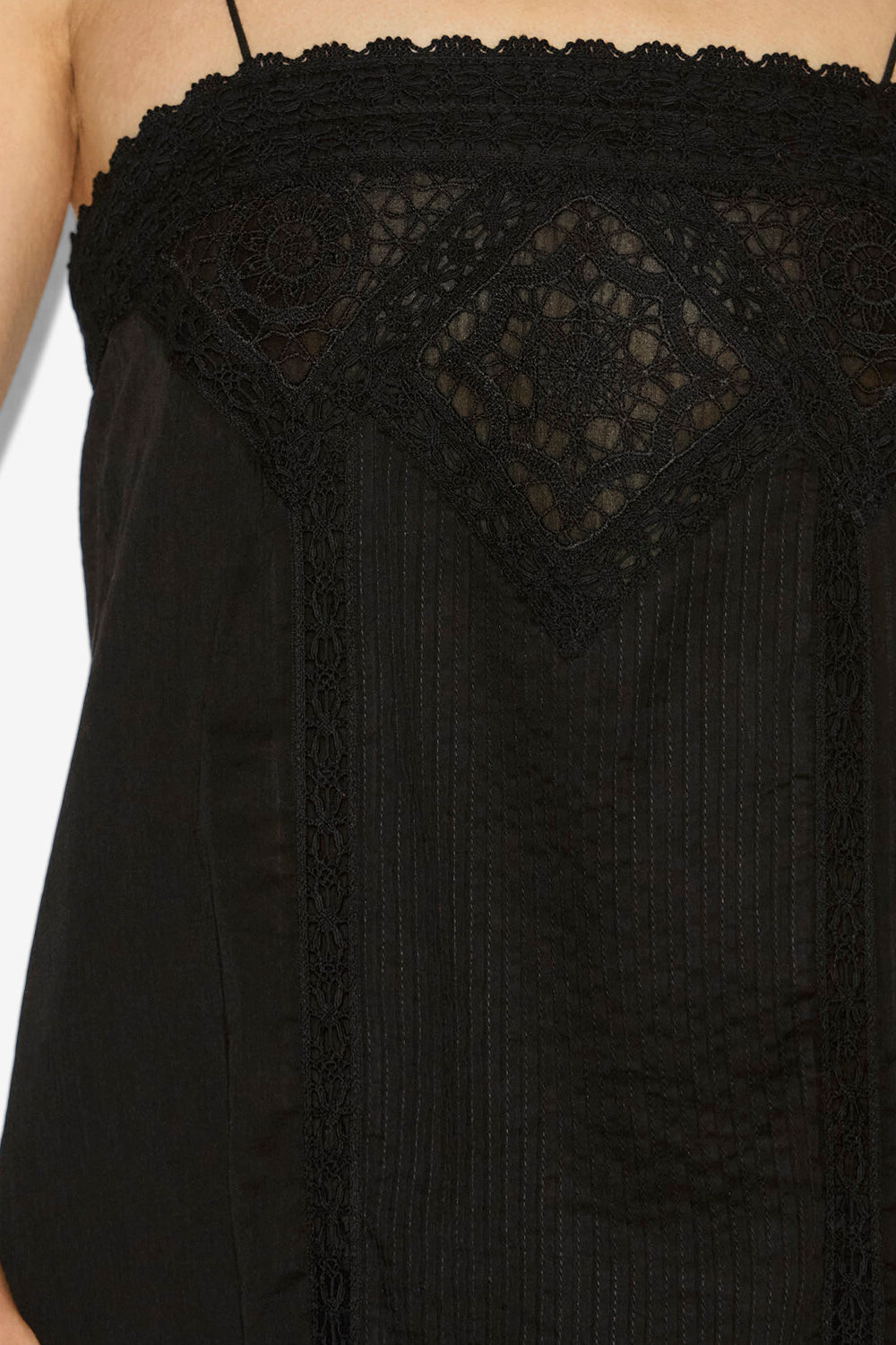 Top con tirantes gaelia de gasa de algodón - Negro - Woman - 3