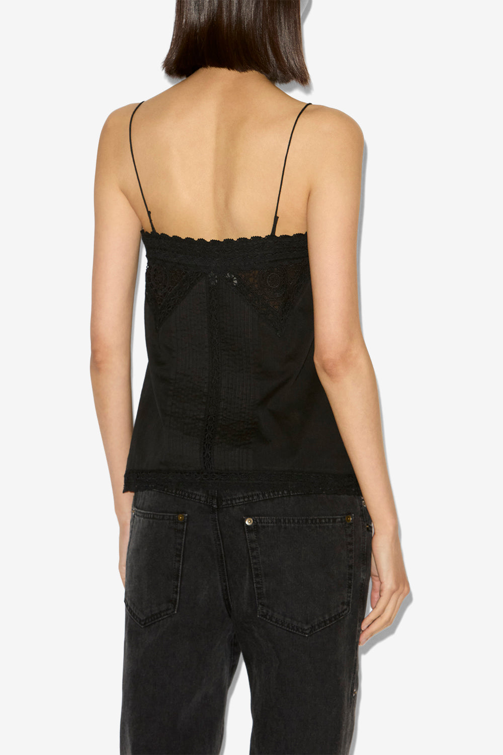 Top con tirantes gaelia de gasa de algodón - Negro - Woman - 5