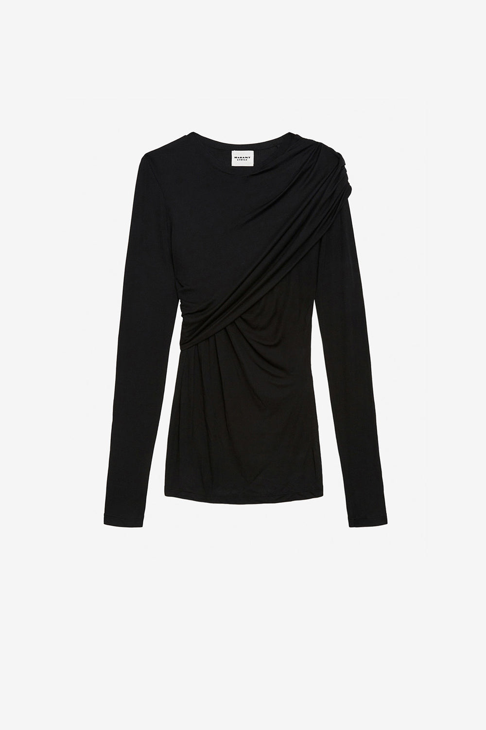 Top dressi de punto jersey drapeado - Negro - Woman - 1