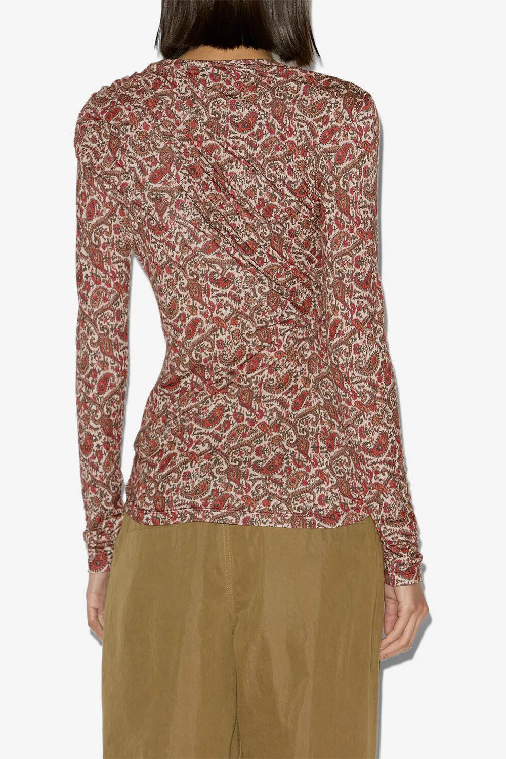 Top dressi de punto jersey drapeado - Naranja - Woman - 4