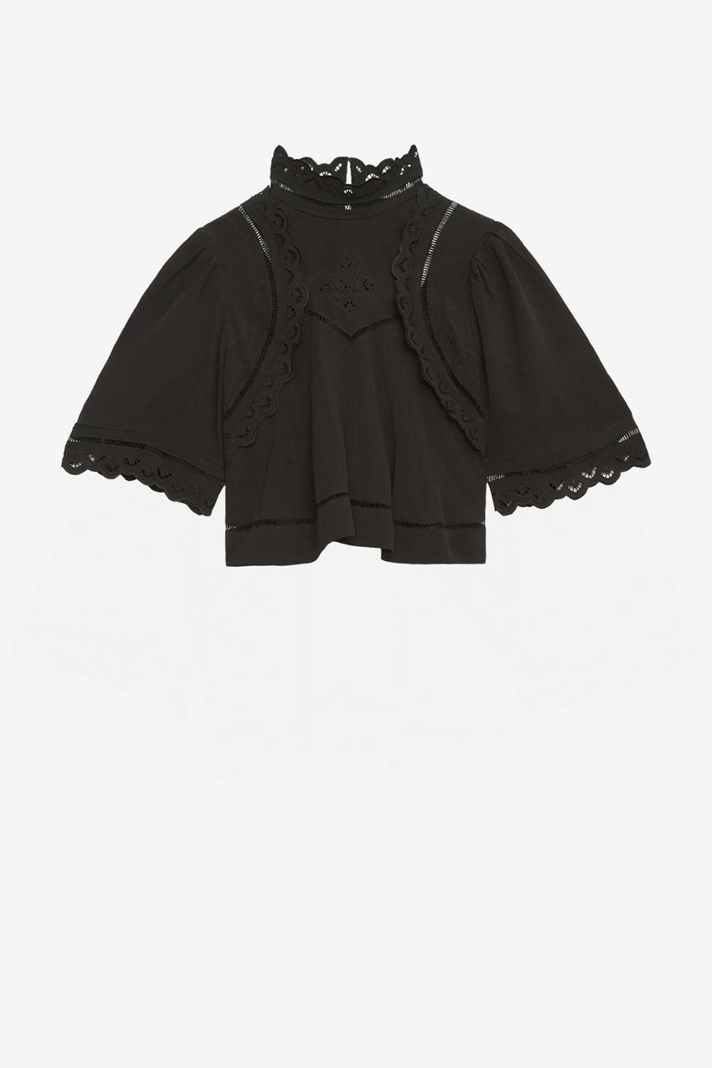 Top frany con bordado inglés - Negro - Woman - 1