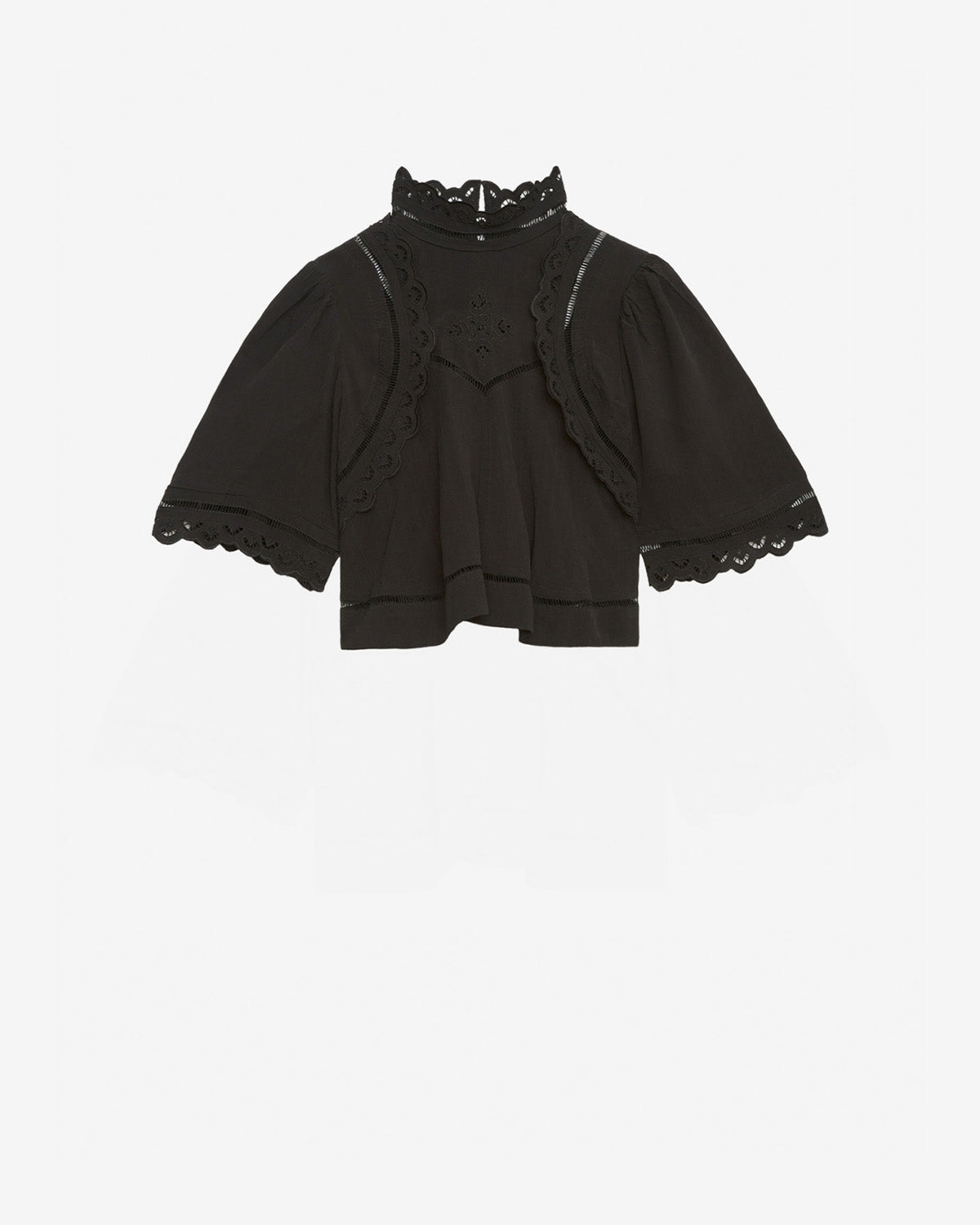 Top frany in sangallo - Nero - Woman - 5