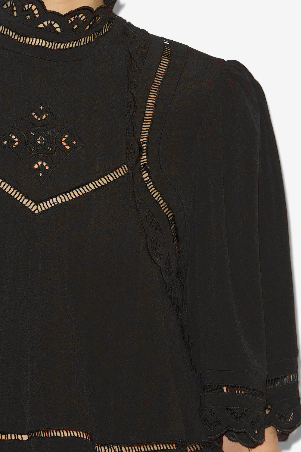 Top frany con bordado inglés - Negro - Woman - 3