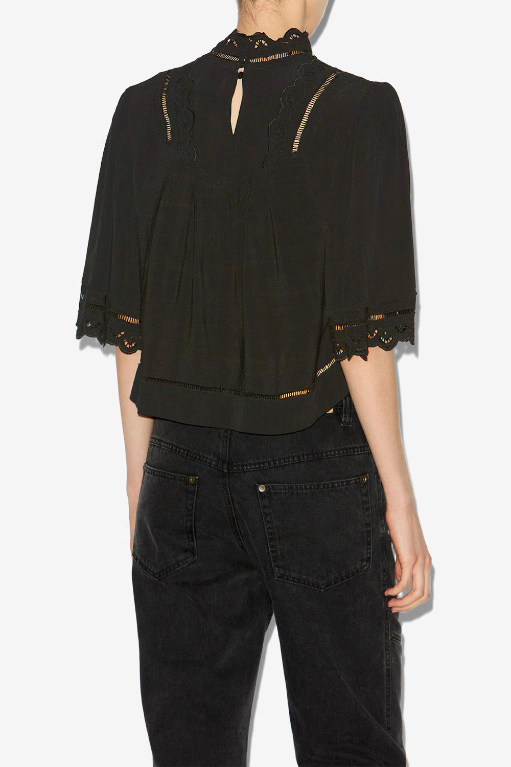 Top frany con bordado inglés - Negro - Woman - 5