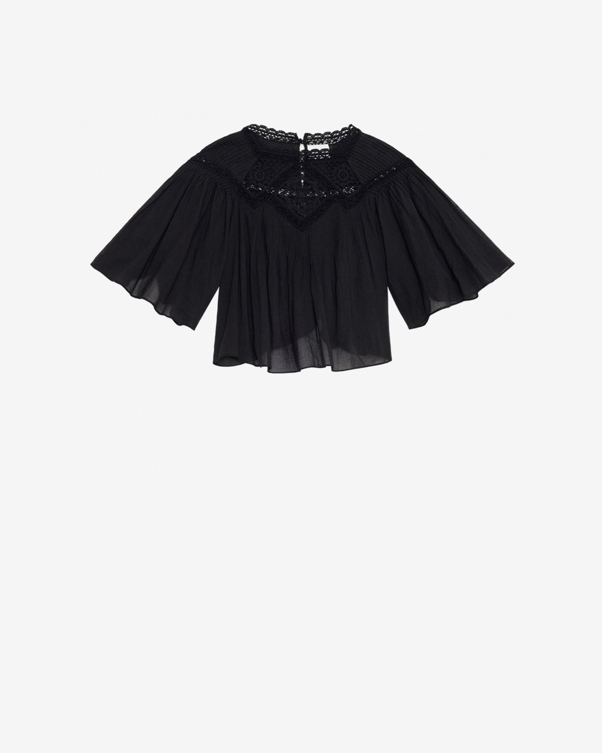 Top garcia aus baumwollvoile und spitze - Schwarz - Woman - 5