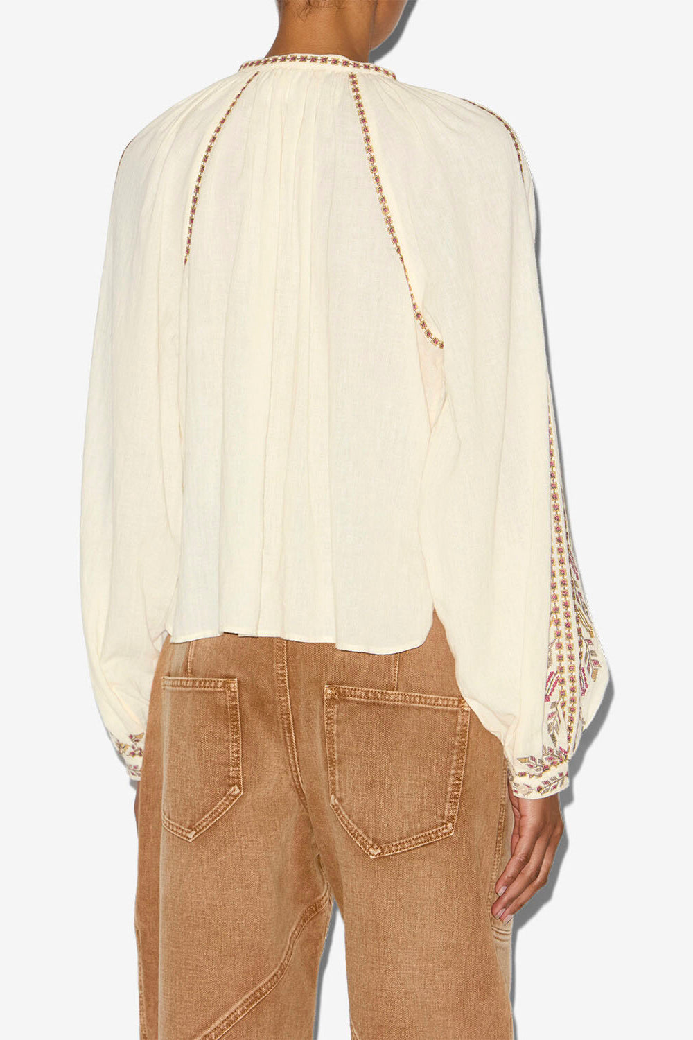 Blusa lynne de gasa bordada - Crudo - Woman - 4
