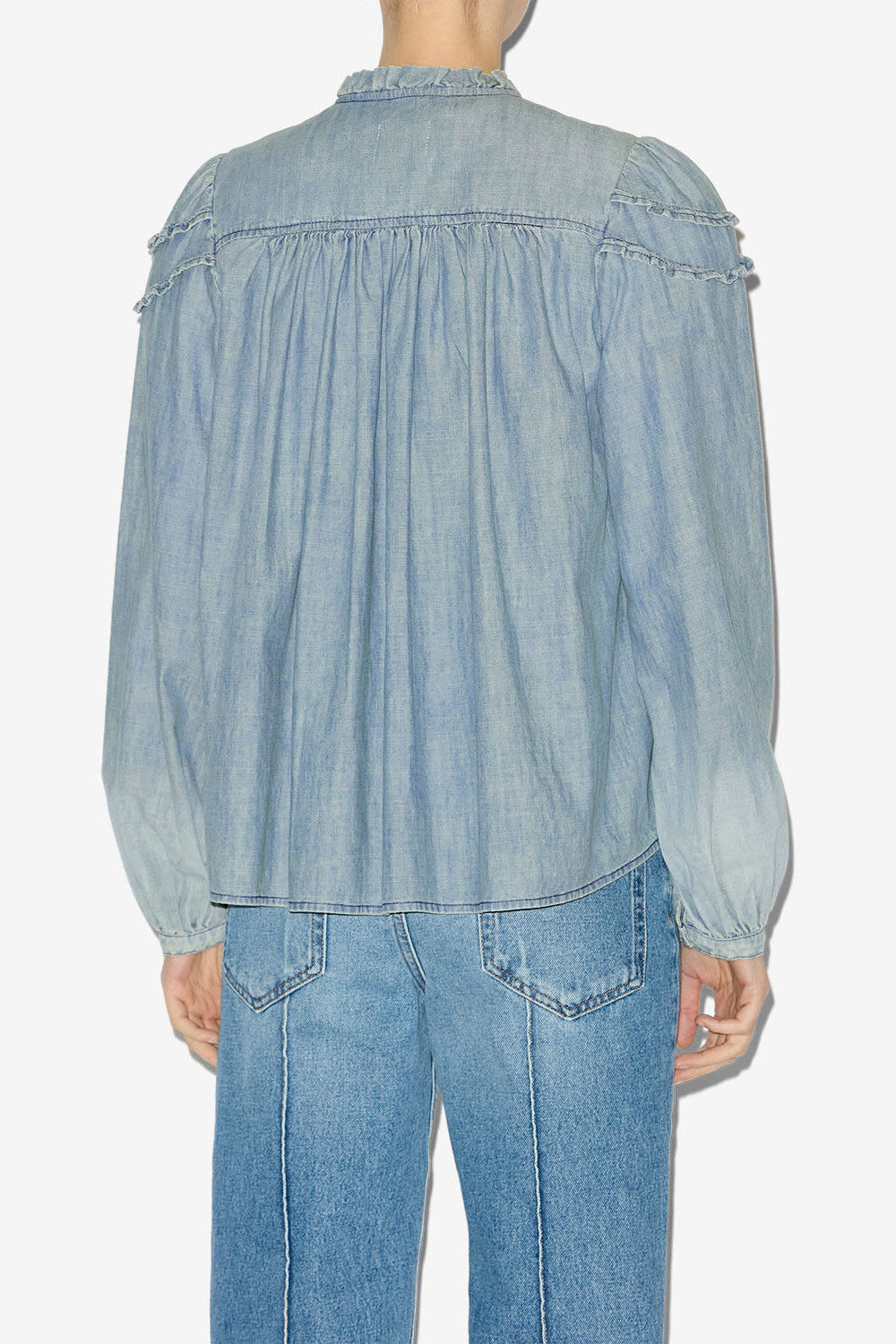 Blusa milya de cambray fruncido - Azul - Woman - 4