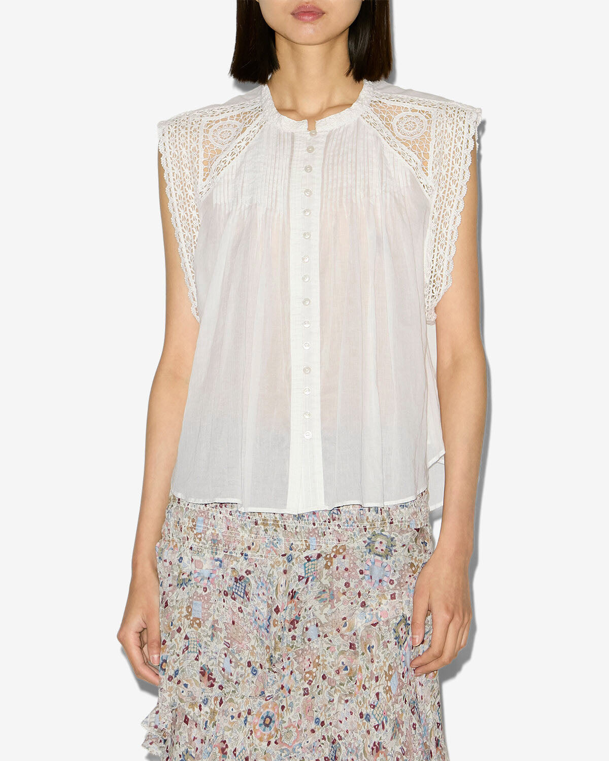 Gresia cotton voile top - White - Woman - 2
