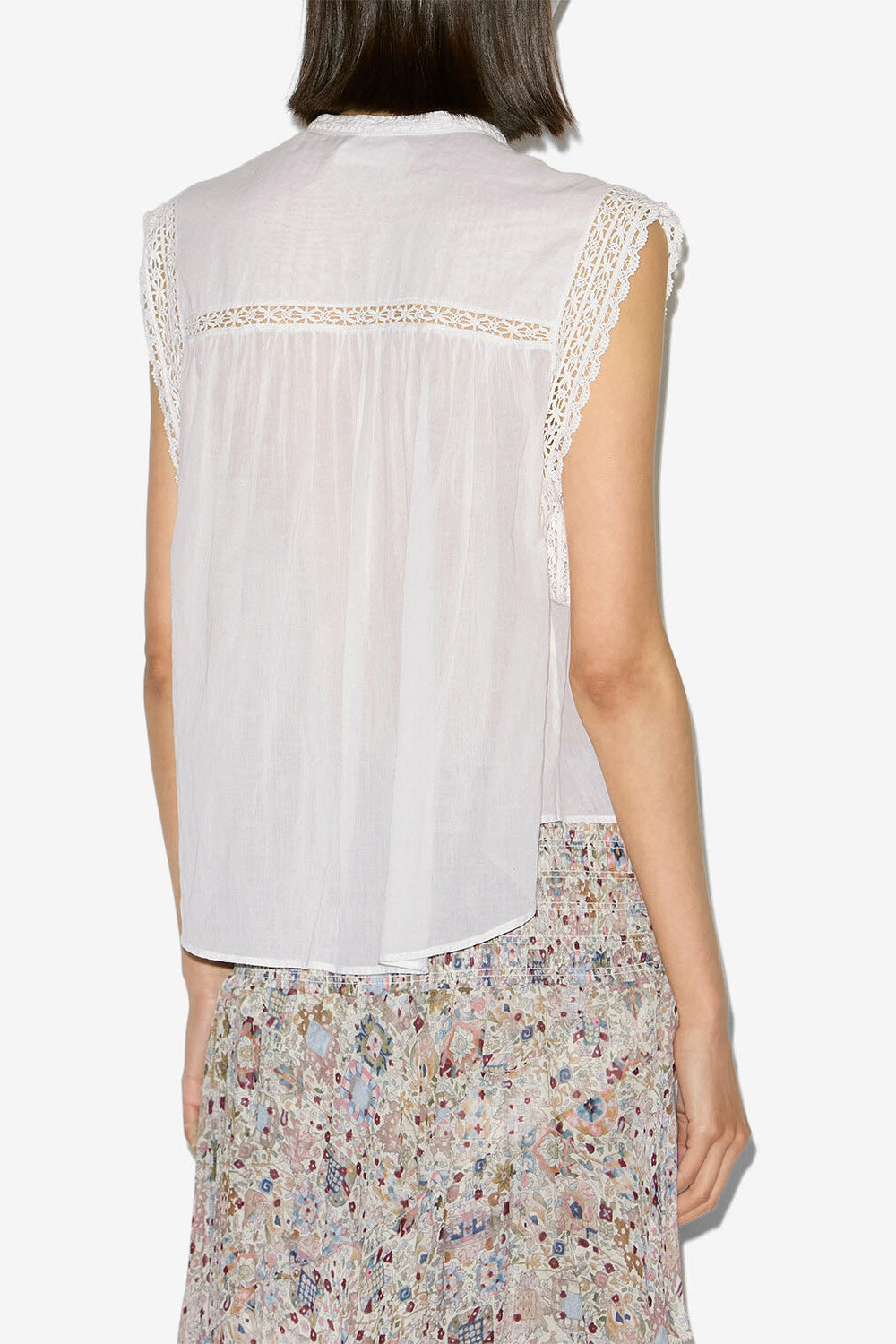 Gresia cotton voile top - White - Woman - 4