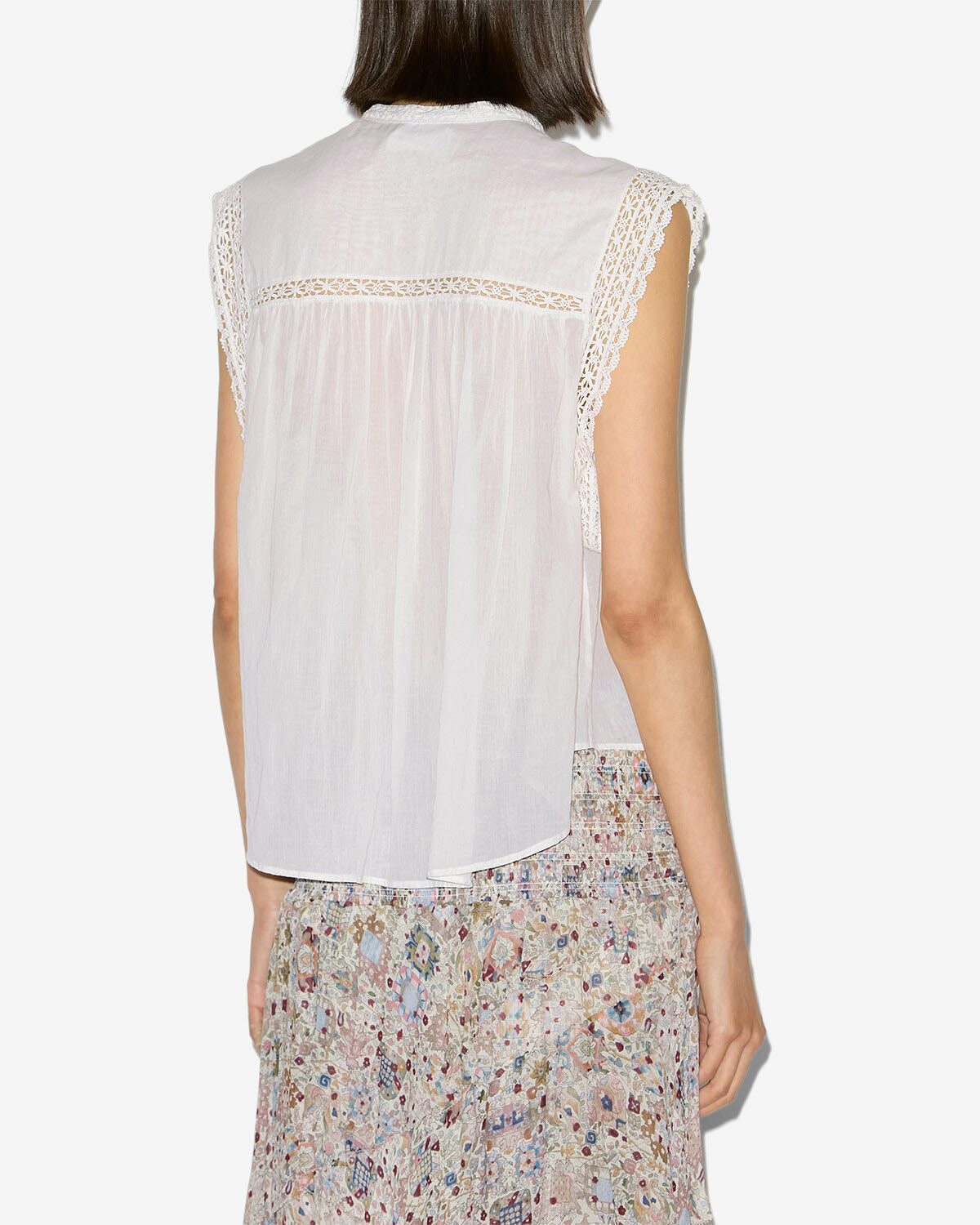 Gresia cotton voile top - White - Woman - 3