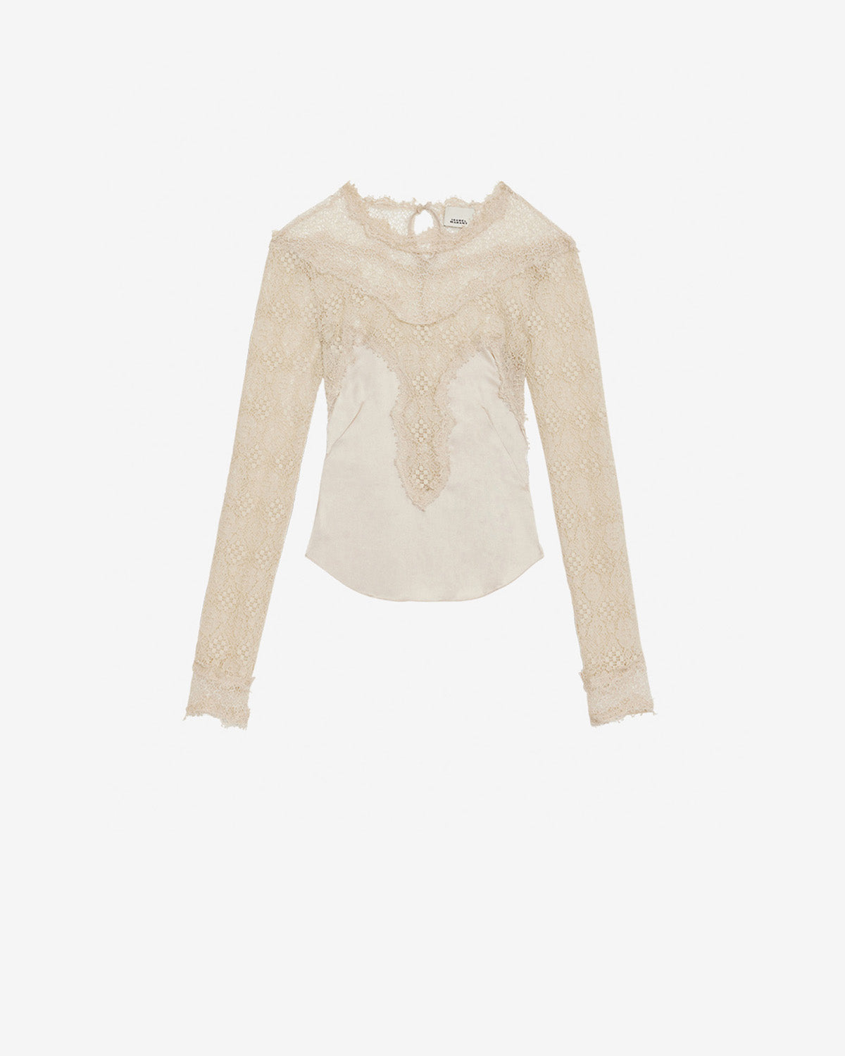 Top diem in raso e pizzo - Champagne - Woman - 5
