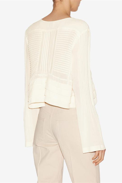 Blusa carolia en crepé plisado - Crudo - Woman - 4