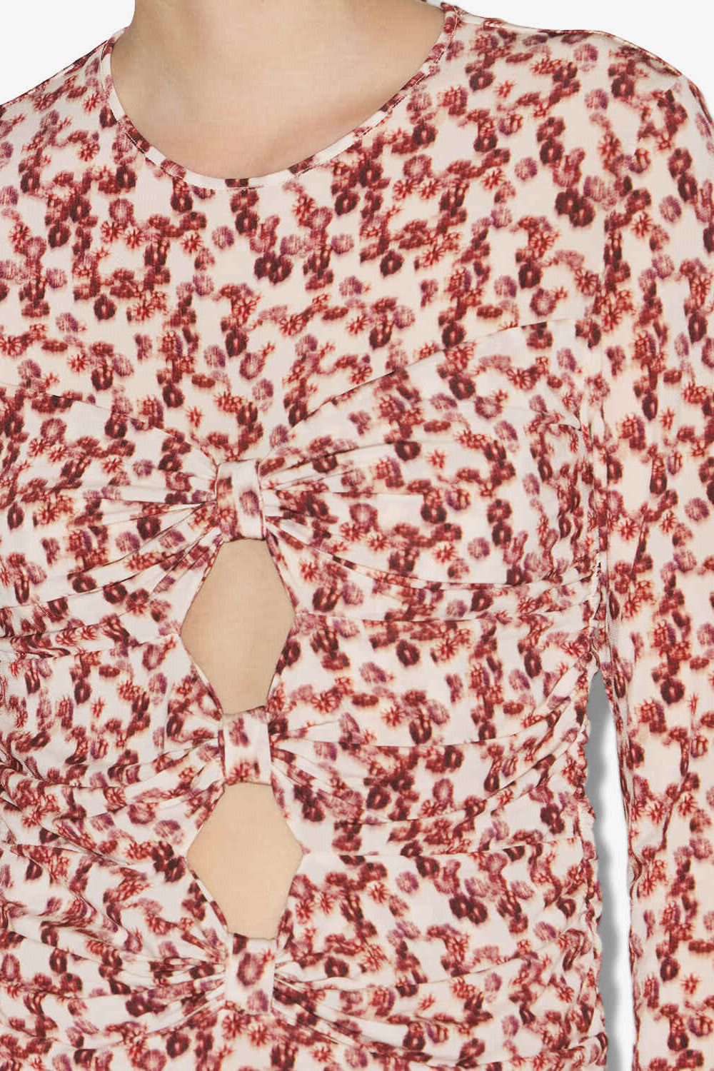 Top gladice de punto jersey fruncido - Garnet - Woman - 3