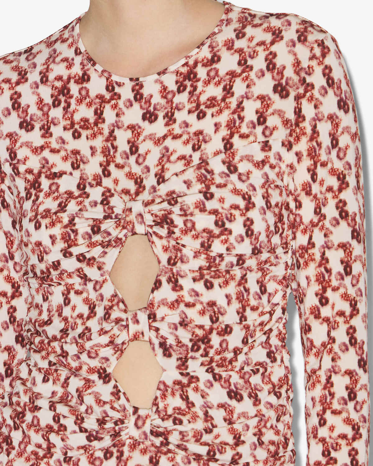 Top gladice in jersey arricciato - Garnet - Woman - 2