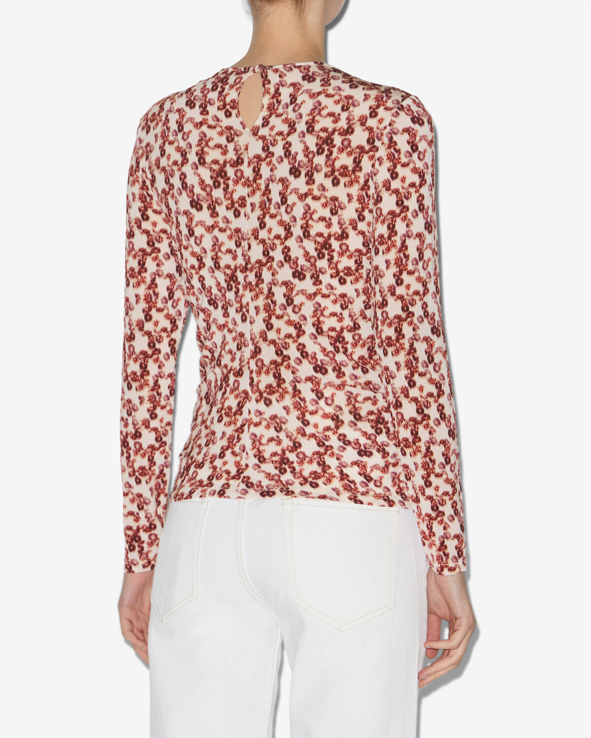 Top gladice in jersey arricciato - Garnet - Woman - 4
