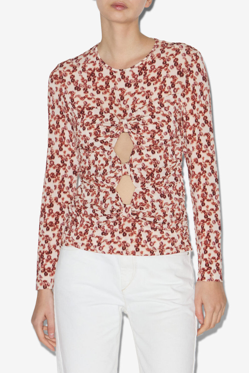 Top gladice de punto jersey fruncido - Garnet - Woman - 4