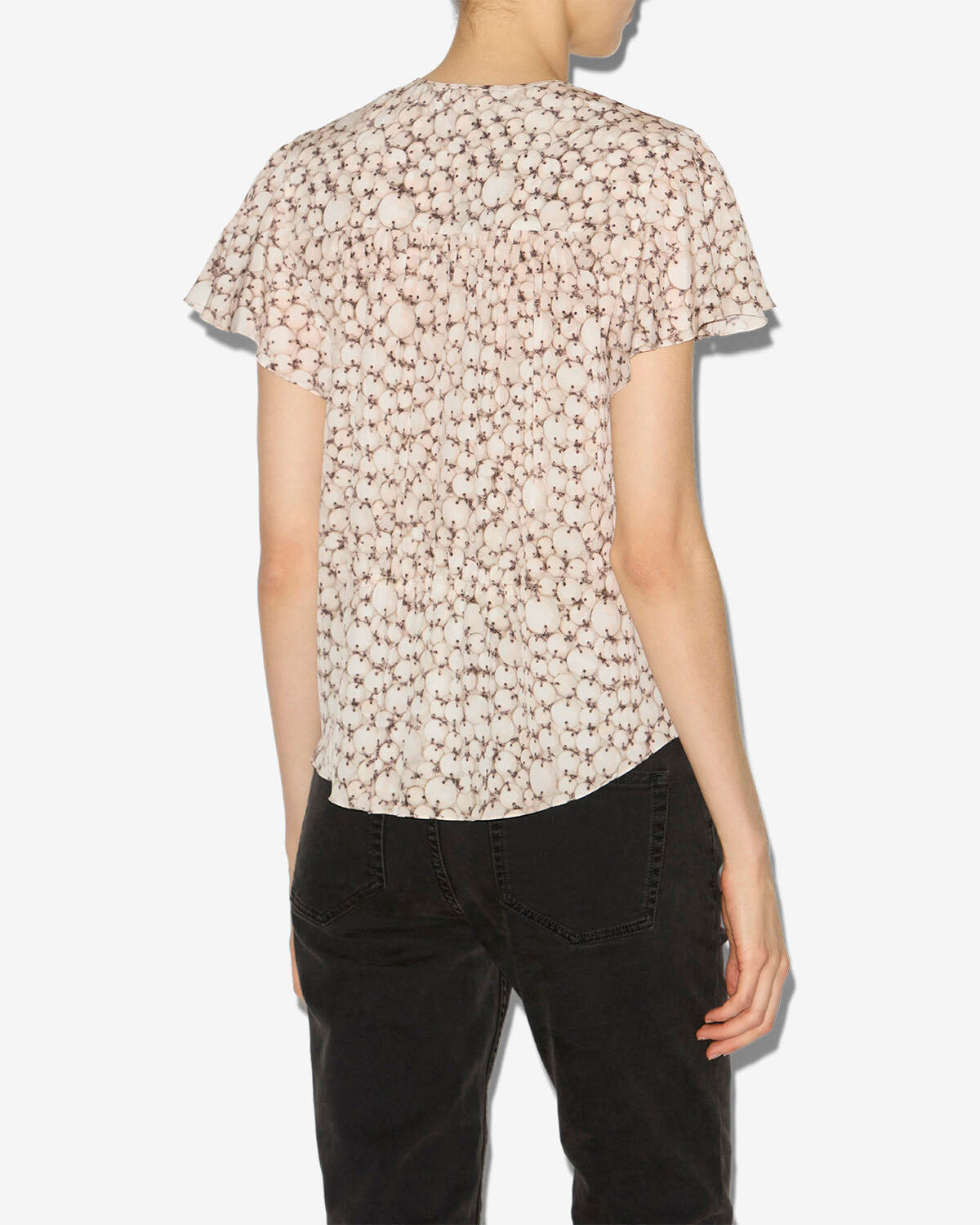 Synda printed silk top - Ecru - Woman - 3