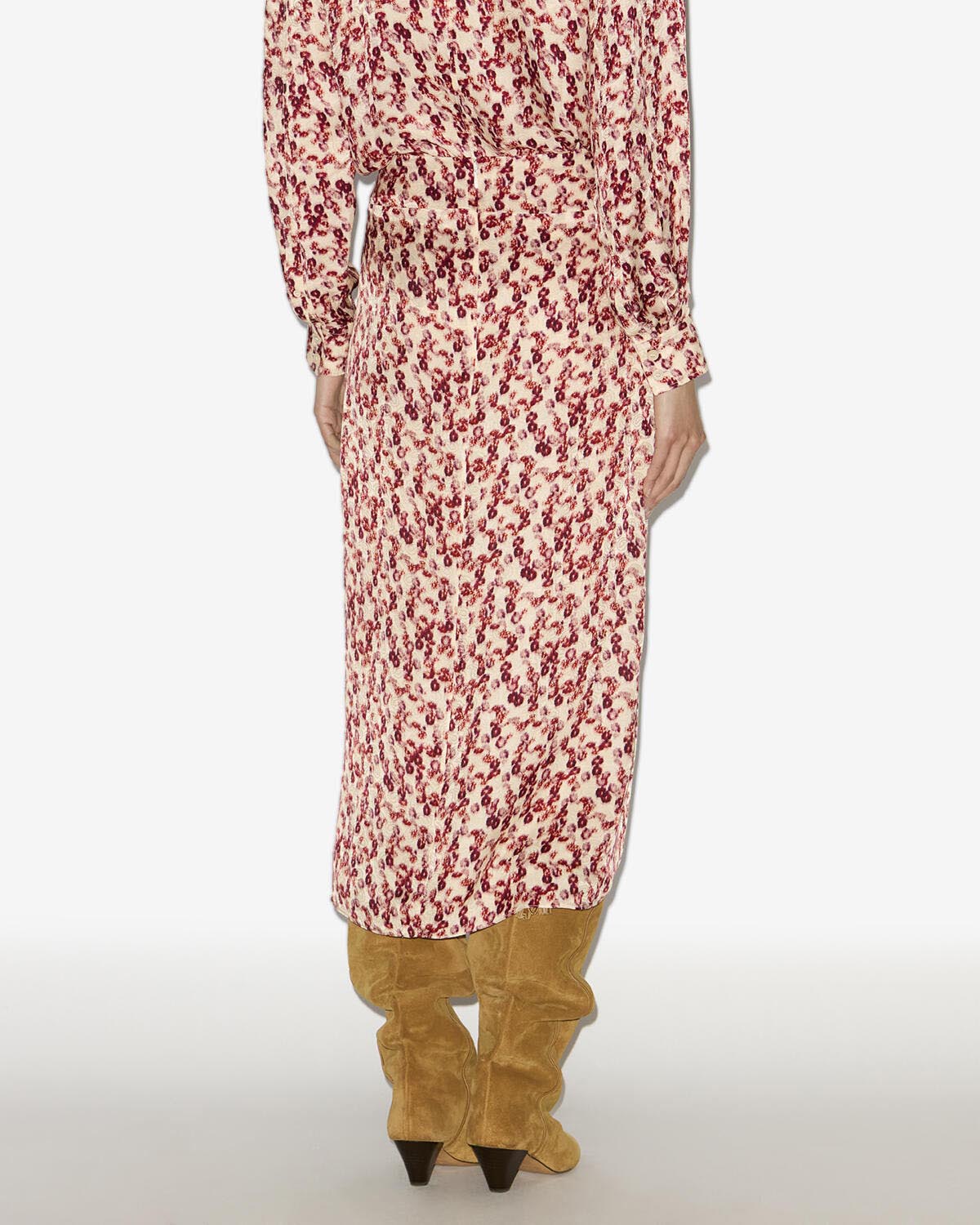 Midi-rock lisanne aus gemustertem jacquard - Garnet - Woman - 3