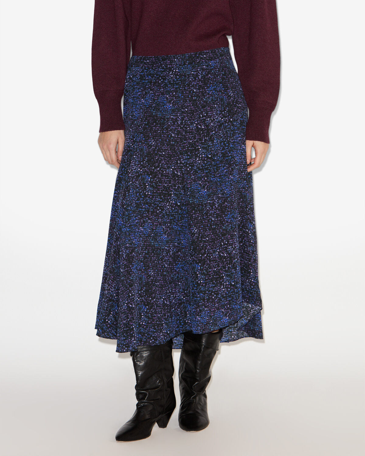 スカート Isabel Marant Hortensia Midi Skirt ISABEL MARANT Hortensia asymmetric snake-print silk-blend