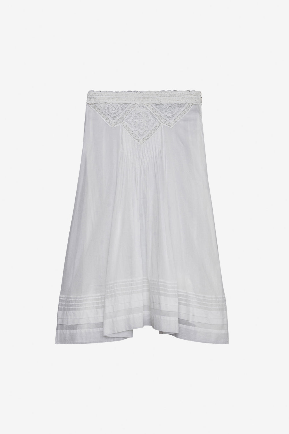 Garliana long cotton and lace skirt - White - Woman - 1