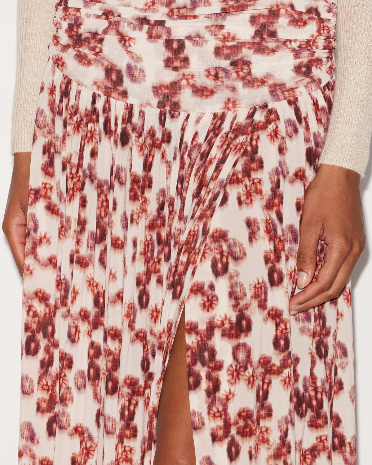 Falda larga gwendy de punto fruncido - Garnet - Woman - 2
