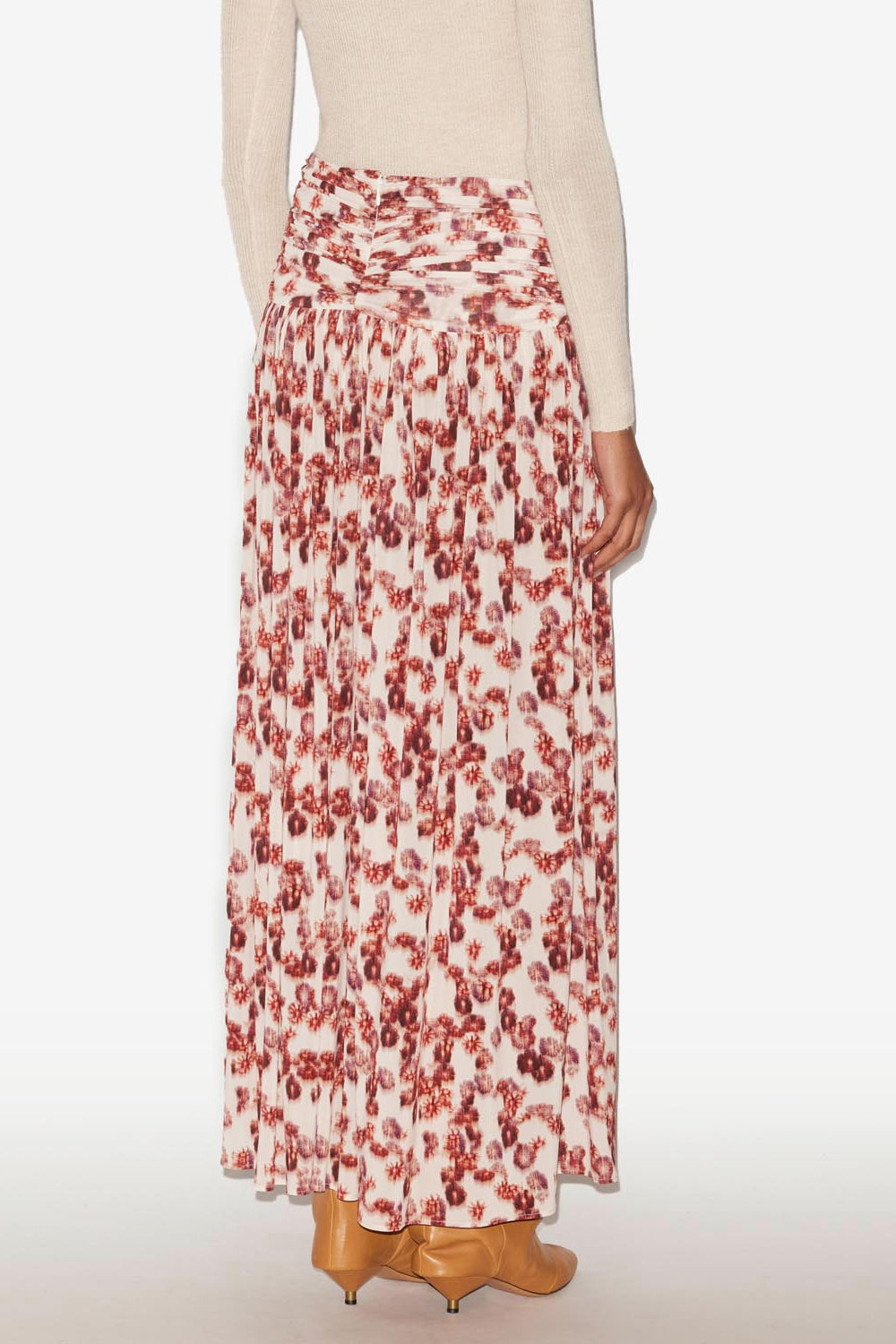 Falda larga gwendy de punto fruncido - Garnet - Woman - 4