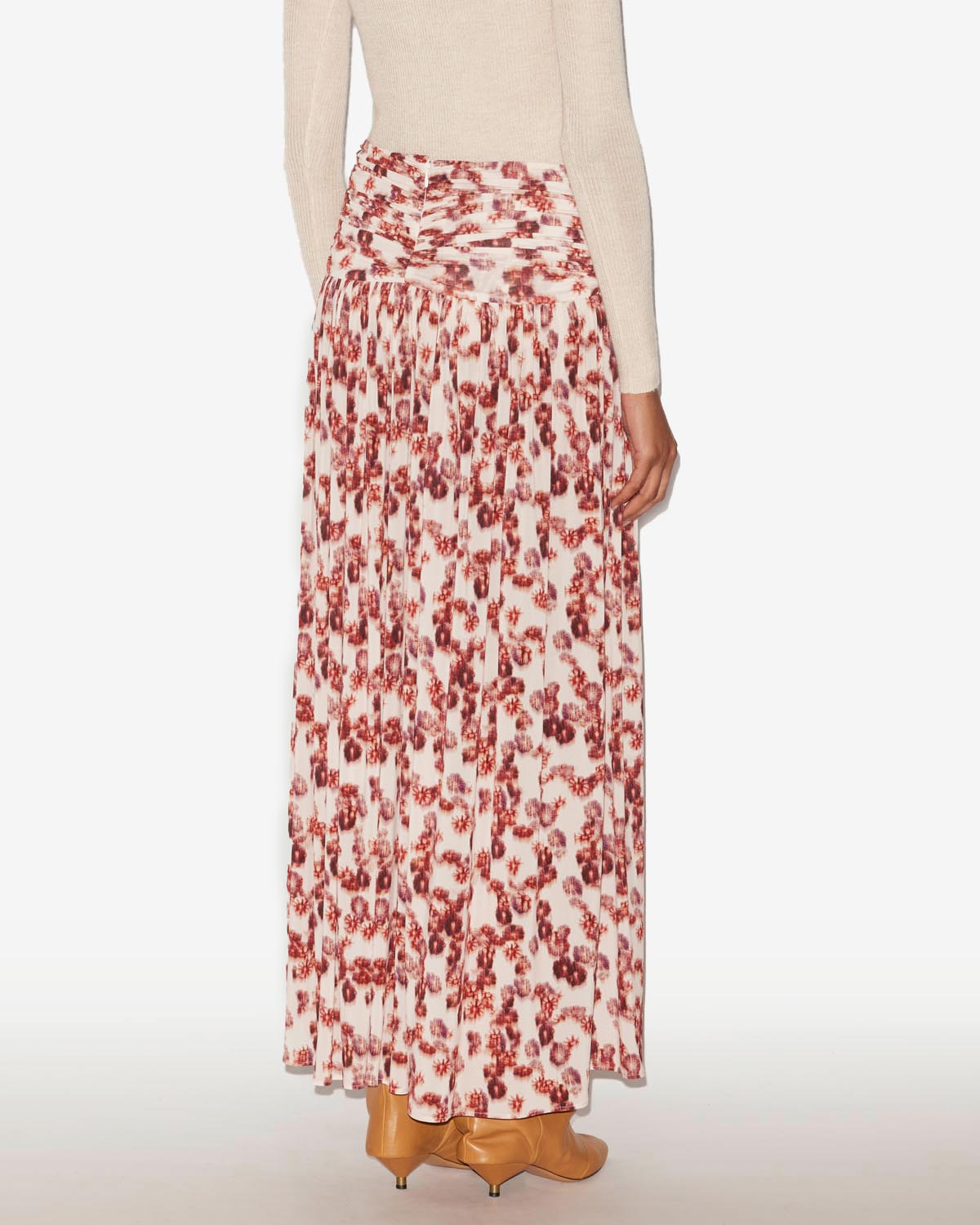 Falda larga gwendy de punto fruncido - Garnet - Woman - 3