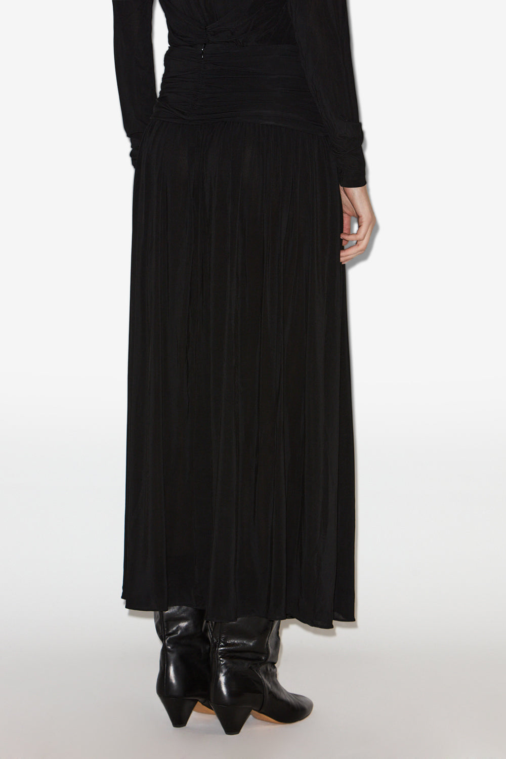 Falda larga gwendy de punto fruncido - Negro - Woman - 5