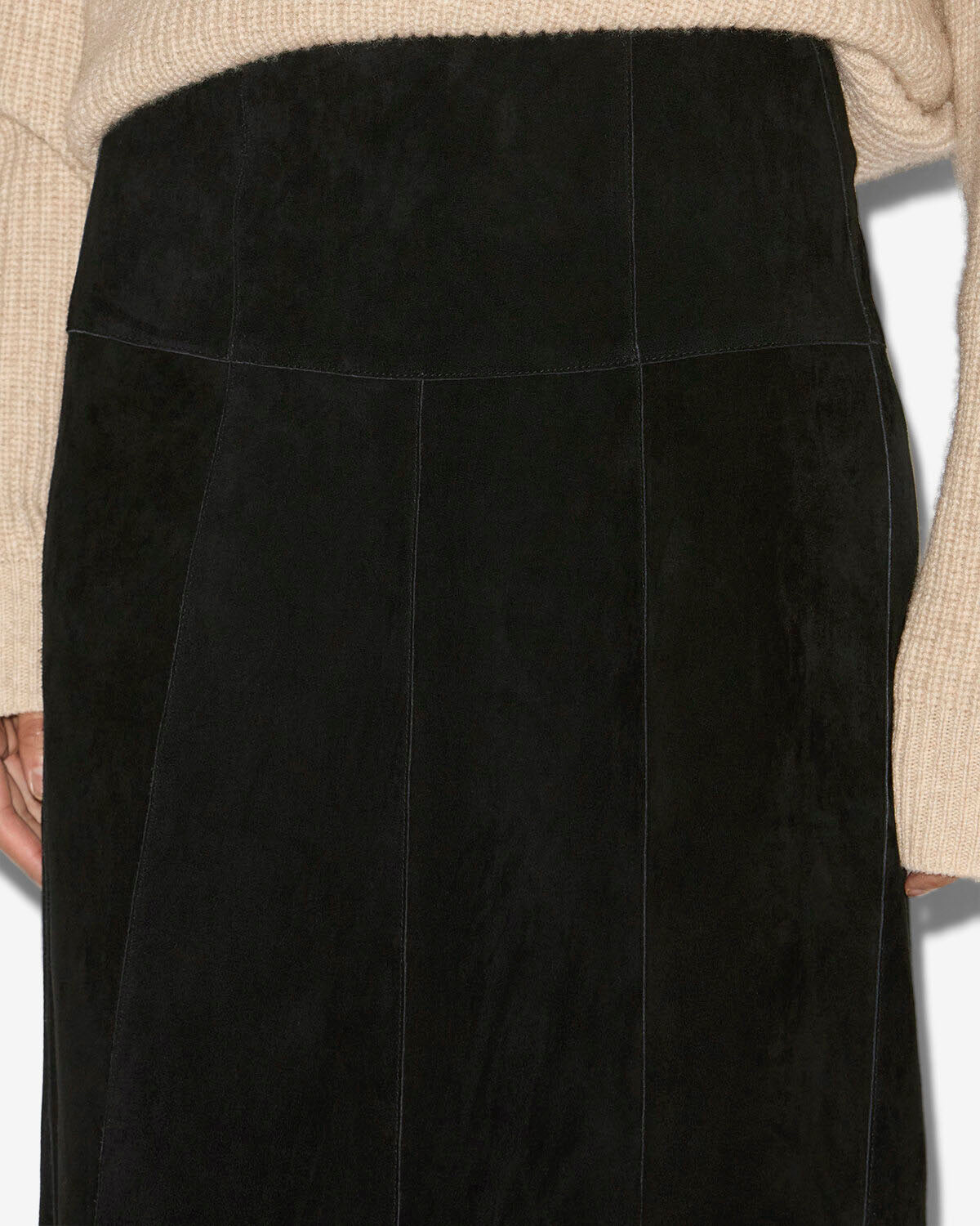 Midi-rock devy aus veloursleder - Schwarz - Woman - 2