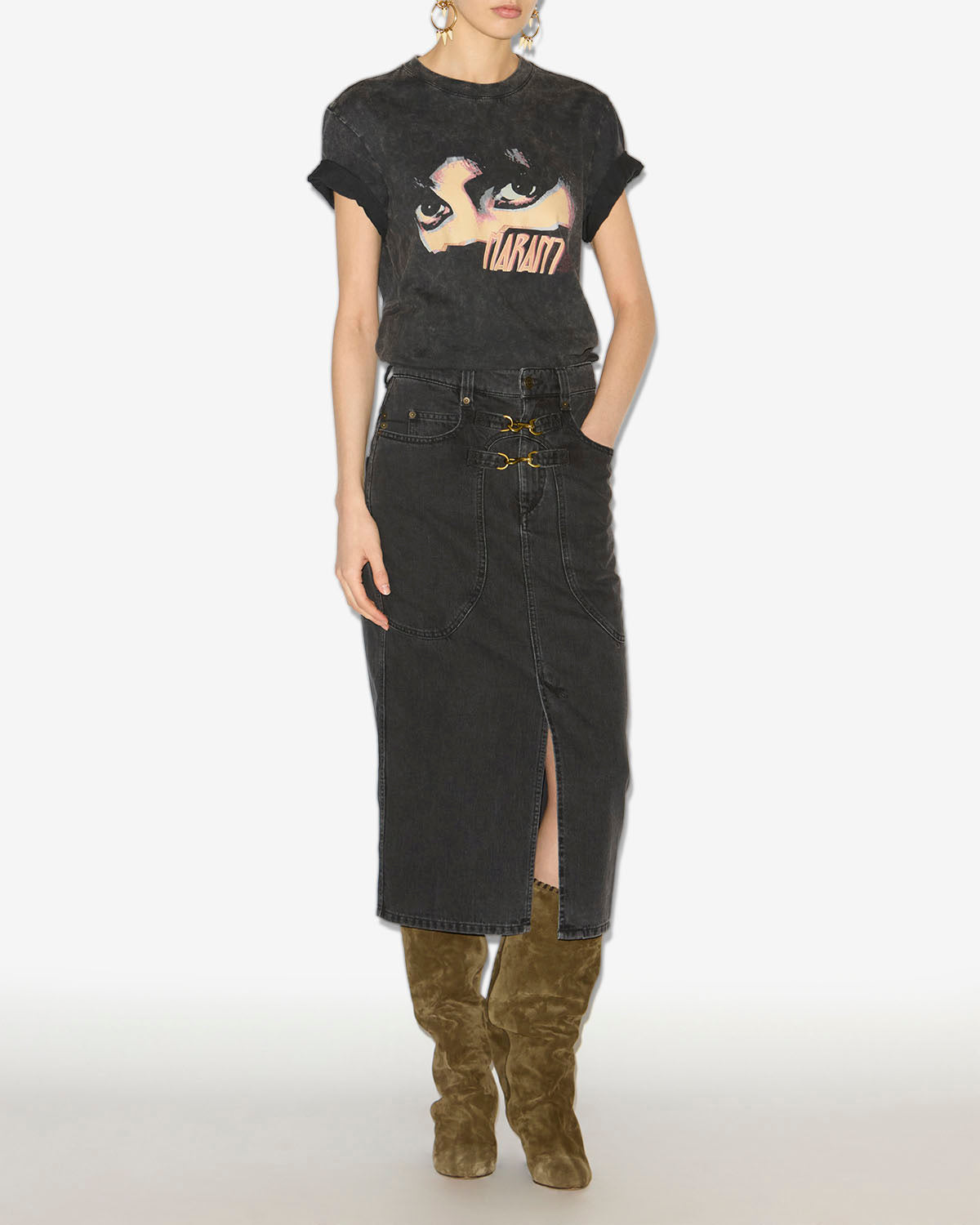 Falda pavina Woman Negro lavado 4