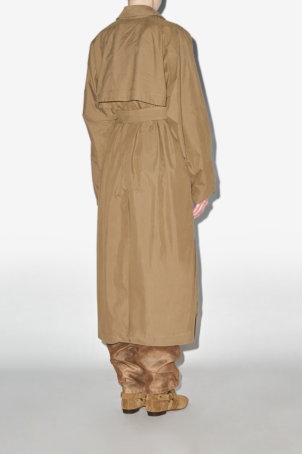 Manteau long cacilda en coton  - Kaki - Woman - 3