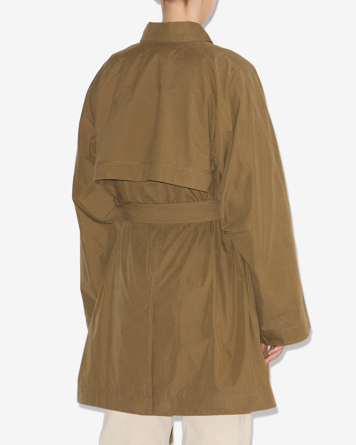 Manteau trench carlota en coton craquant - Kaki - Woman - 4