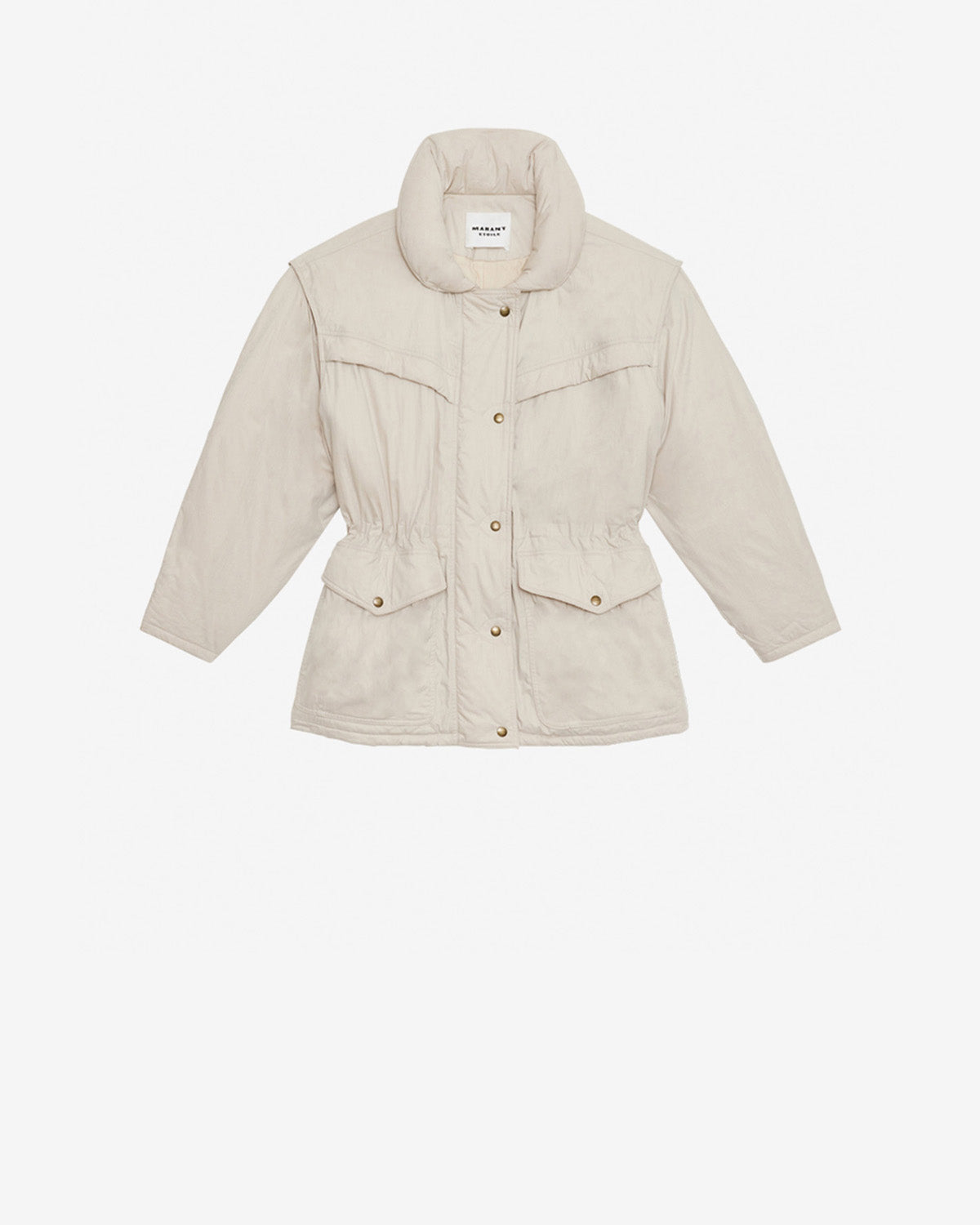 Manteau damone uni en coton  - Écru - Woman - 5