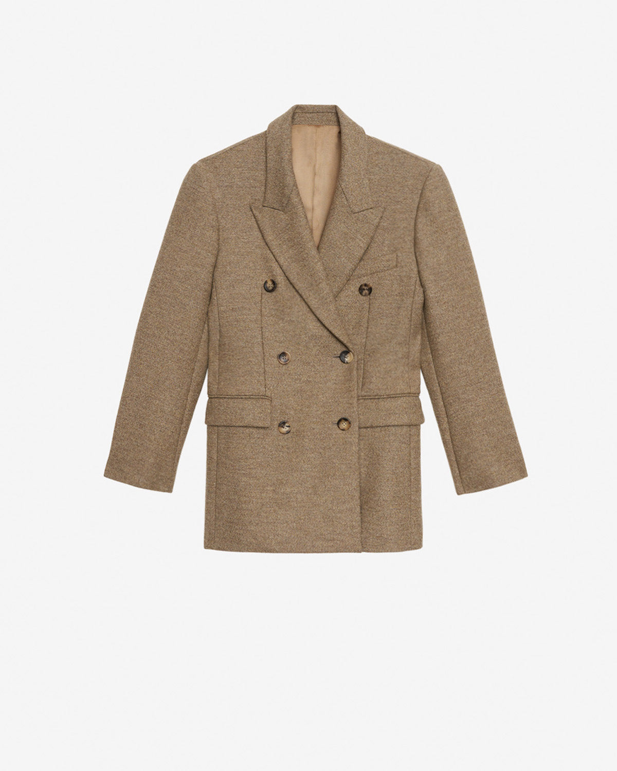 Isidora flecked wool coat - Light khaki - Woman - 5